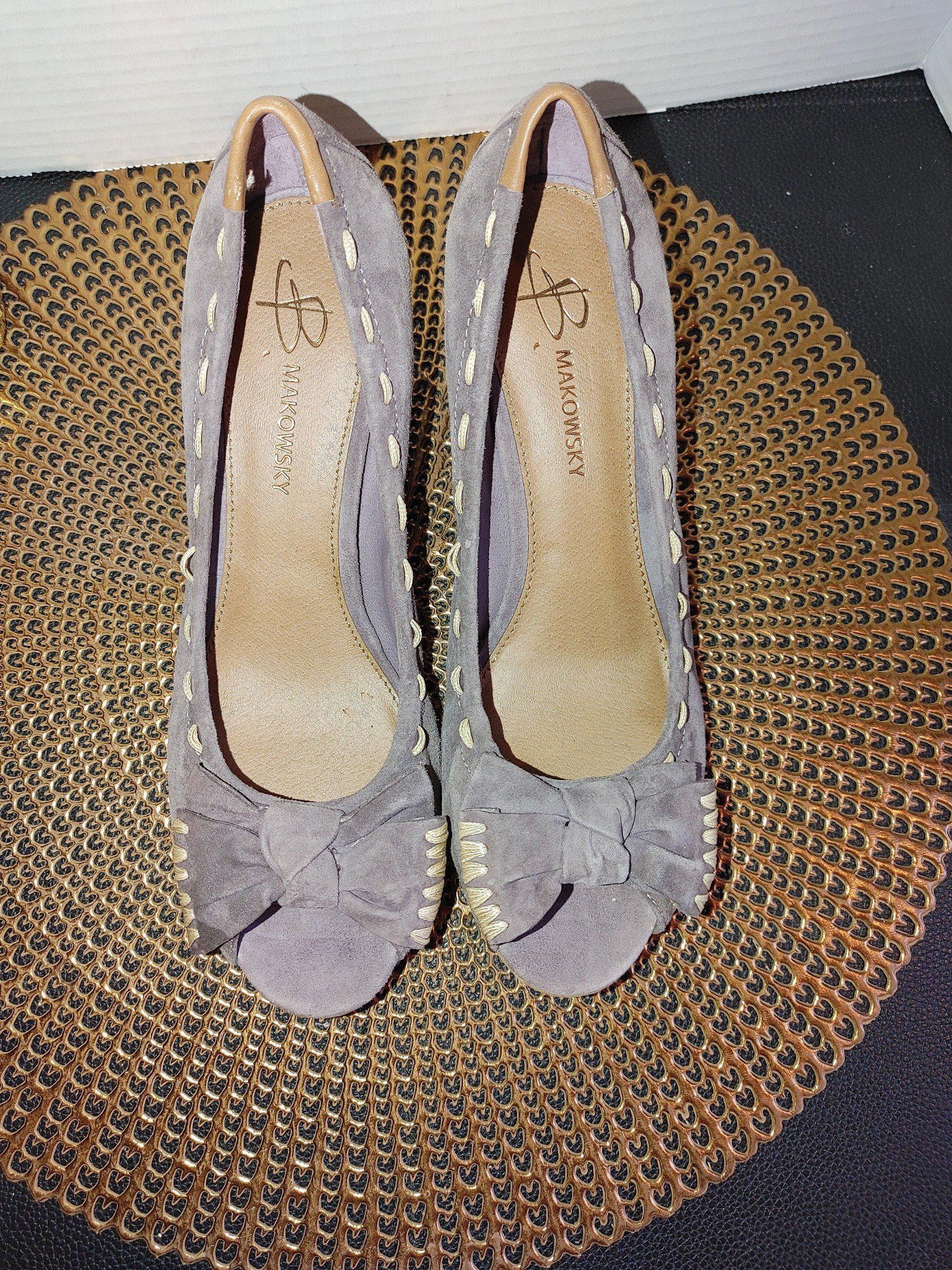Designer B. Makowsky Peep Toe Kitten Heels Size 8.5M Size US 8.5 / IT 38.5 - 3 Thumbnail