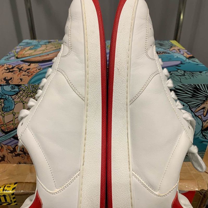 Louis Vuitton Louis Vuitton White and Red Leather Sneakers - Size US 8 / EU 41 - 6 Thumbnail