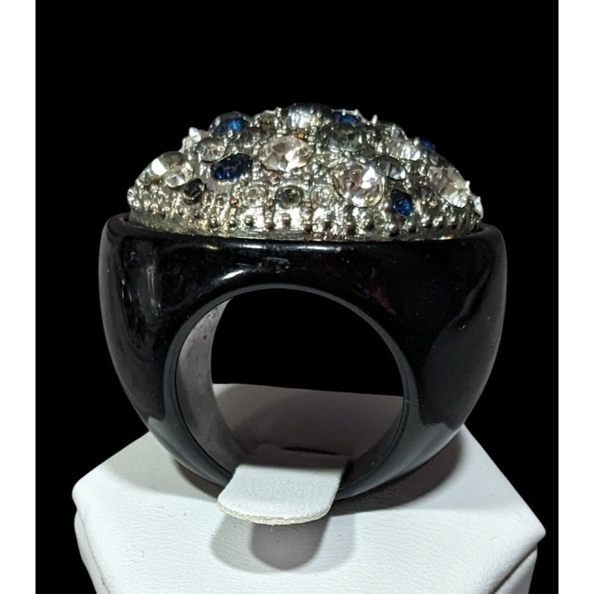 Other Vintage Glam Goth Rhinestone Studded Black Acrylic Statement Size ONE SIZE - 4 Thumbnail