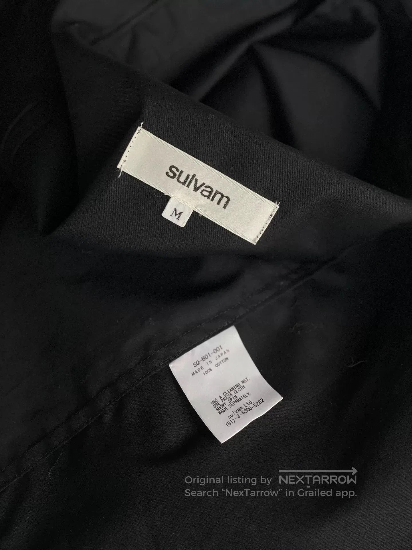 Sulvam Stylish Black Irregular Cut Shirt. Size US M / EU 48-50 / 2 - 9 Thumbnail