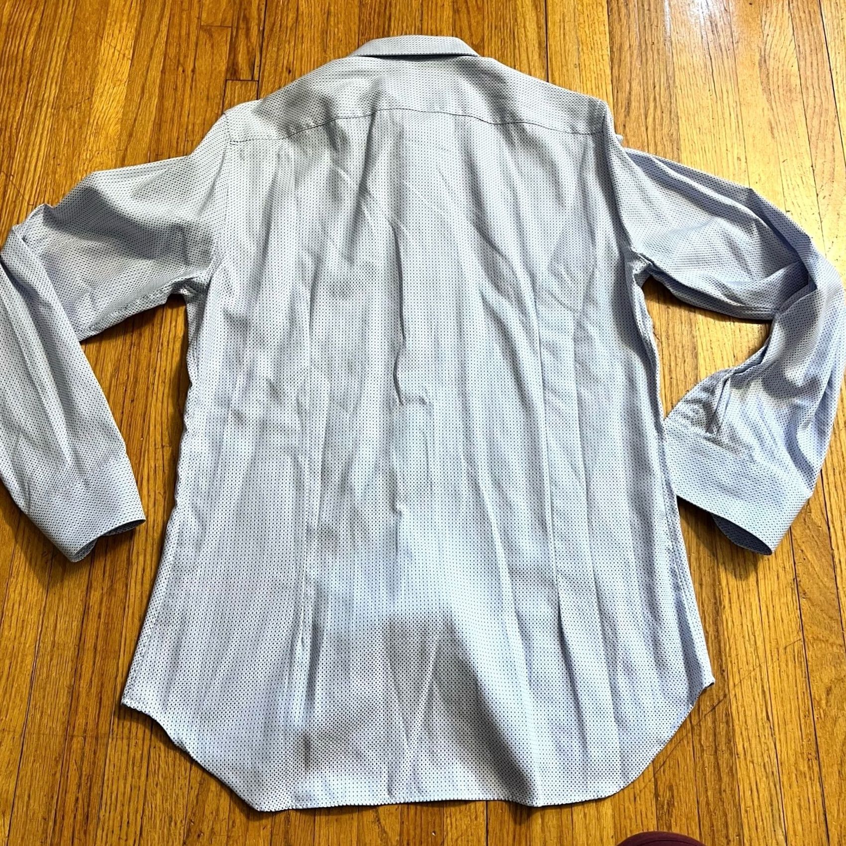 Canali VINTAGE Canali Impeccable Shirt Mens 42 - 16.5 Geometric Blue Button Down Dress Business Mens Size 46R - 3 Thumbnail
