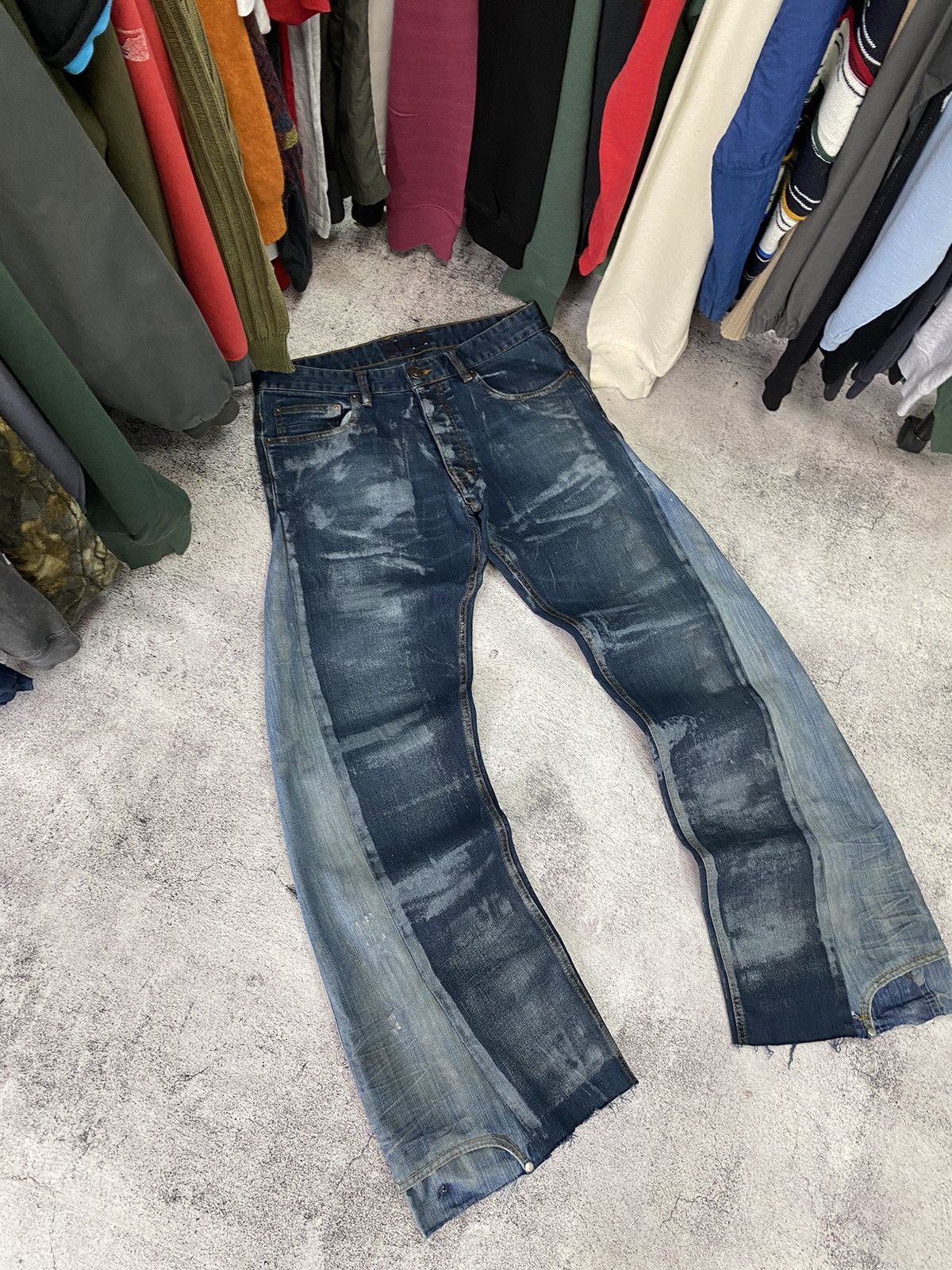 Vintage Distressed denim vintage faded pants dirty crashed thrased Size US 32 / EU 48 - 3 Thumbnail