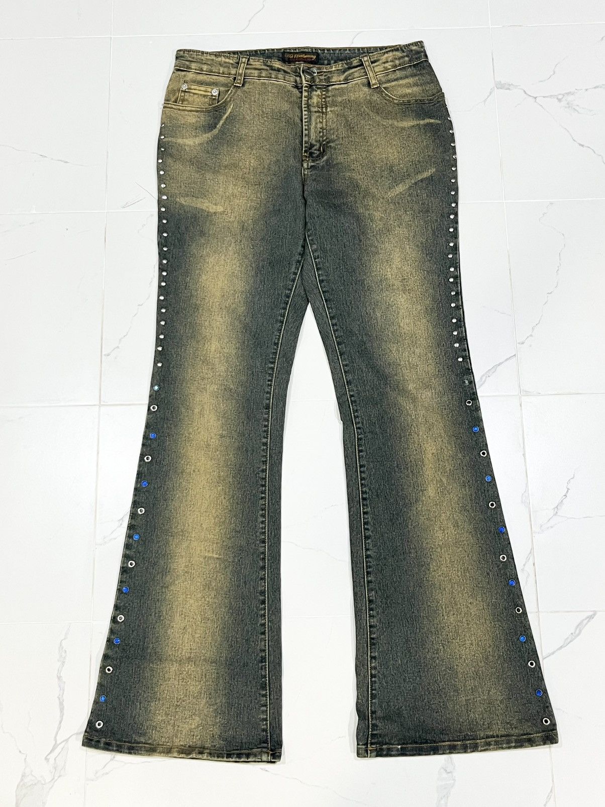 Japanese Brand Japan Hot Ballooning Mud Wash Studded Flared Jeans Size US 30 / EU 46 - 1 Thumbnail