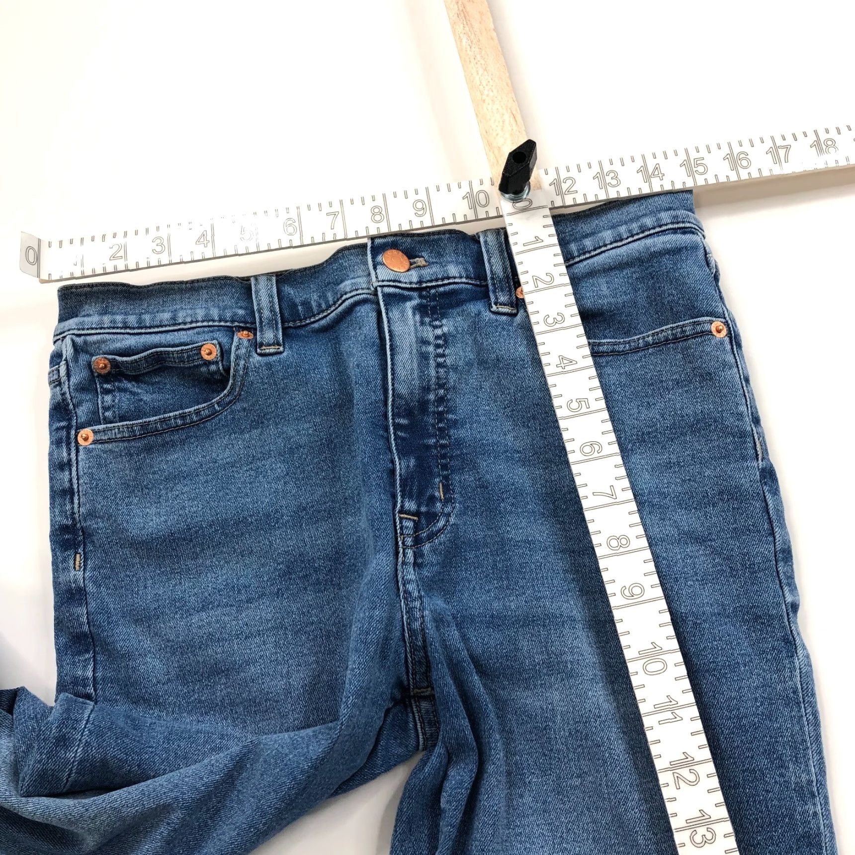 J.Crew J.CREW Factory Stovepipe 28p Petite Denim Jeans BlueMid Rise Jeans 5-Pocket Stretch Womens Petite 28P Blue Size 28" / US 6 / IT 42 - 6 Thumbnail