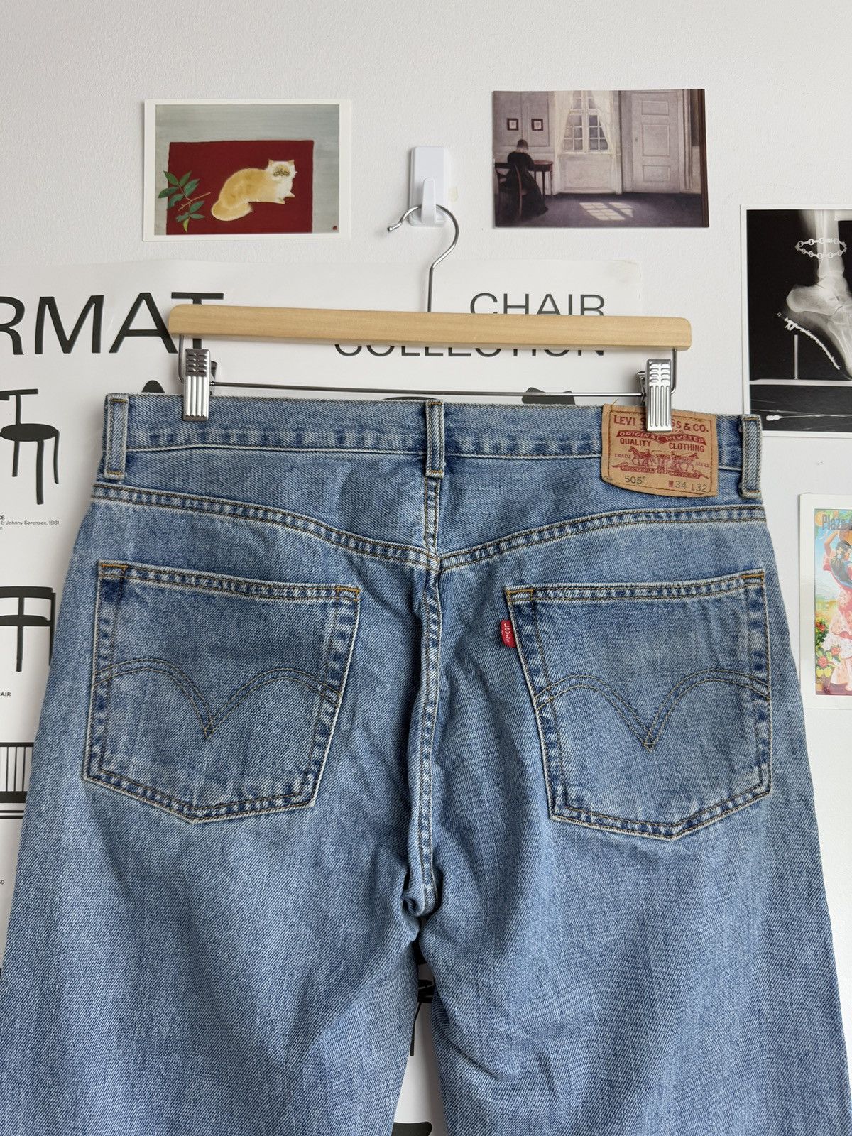 Levi's × Vintage Vintage Levi’s 505 wide leg babyblue denim jeans pants 34x32 Size US 34 / EU 50 - 3 Thumbnail