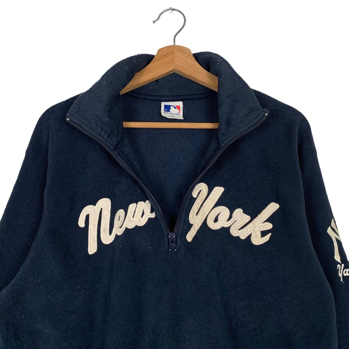 Japanese Brand MLB NY YANKEES BIG LOGO HALF ZIP FLEECE SWEATSHIRT #0145-C8 Size US M / EU 48-50 / 2 - 10 Thumbnail