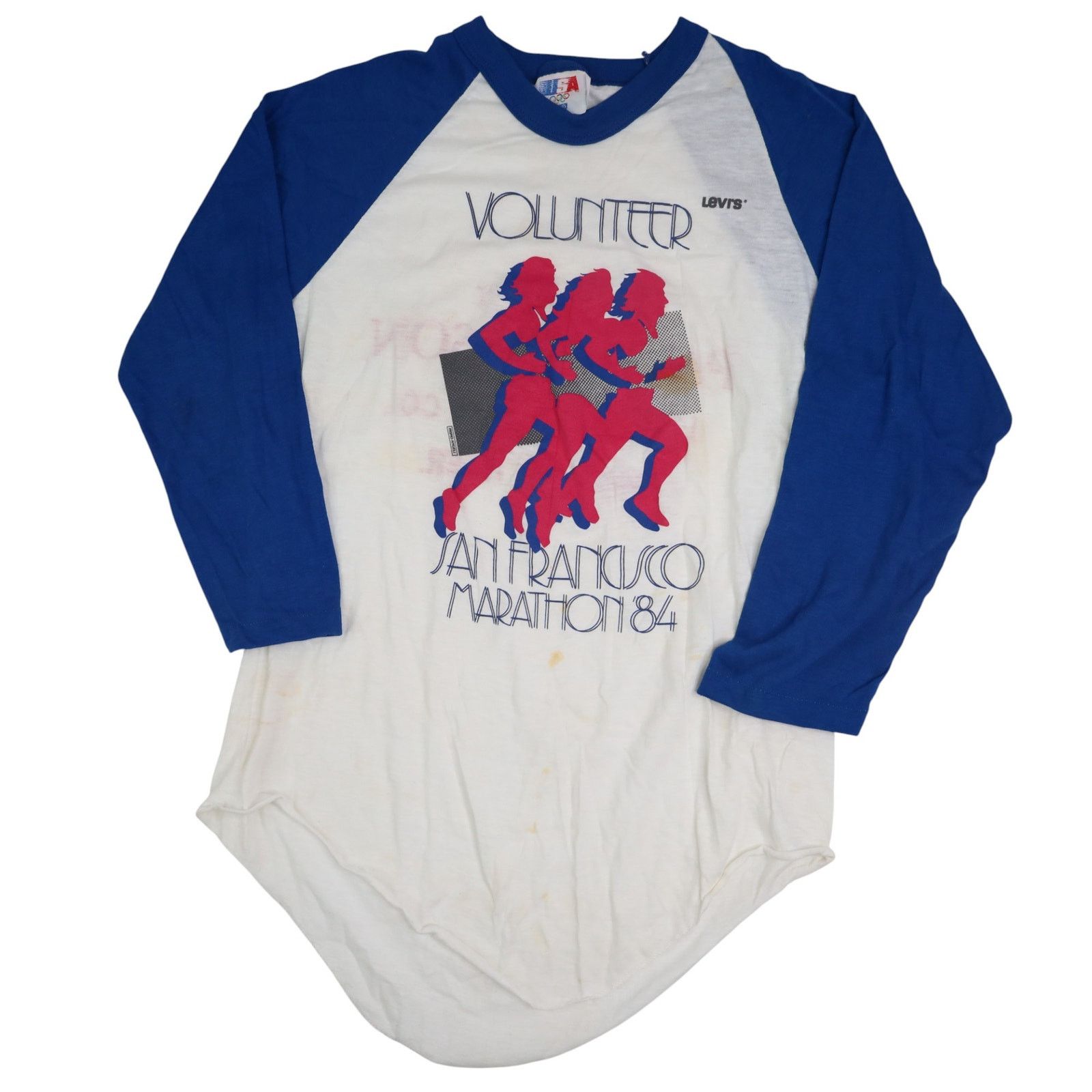 Levi's × Vintage VTG 1984 Levis San Francisco Marathon Volunteer Baseball Tee Size US M / EU 48-50 / 2 - 1 Thumbnail