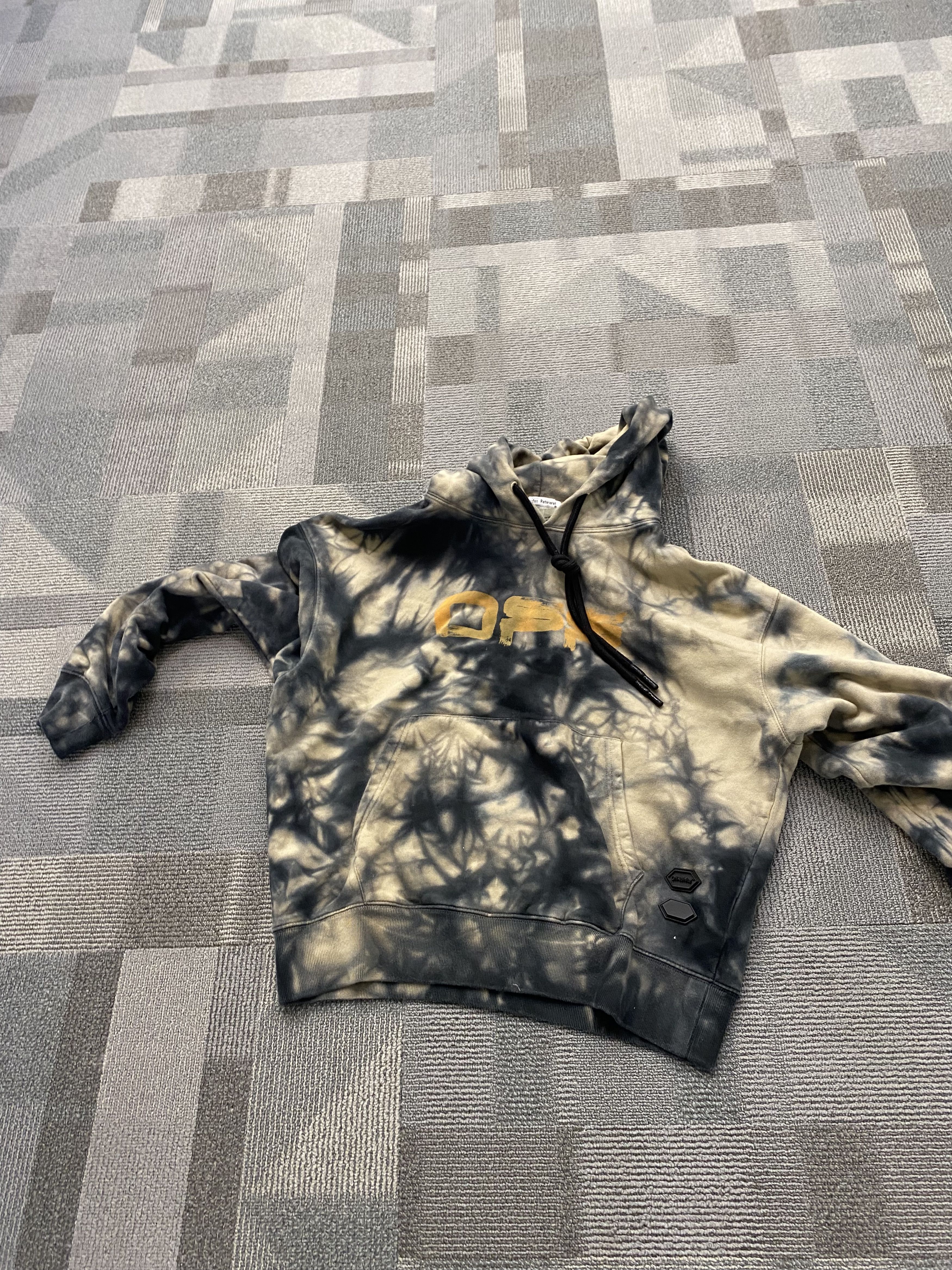Off-White off-white grey/black tie dye type hoodie Size US M / EU 48-50 / 2 - 1 Thumbnail