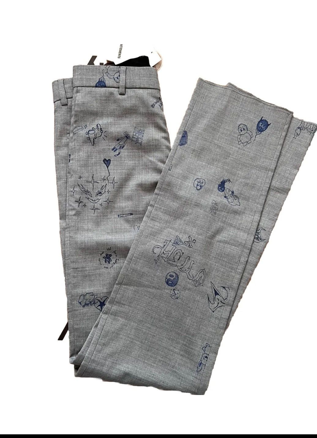 Vetements VETEMENTS Scribble Print Tailored Pants M Size 28" / US 6 / IT 42 - 6 Thumbnail