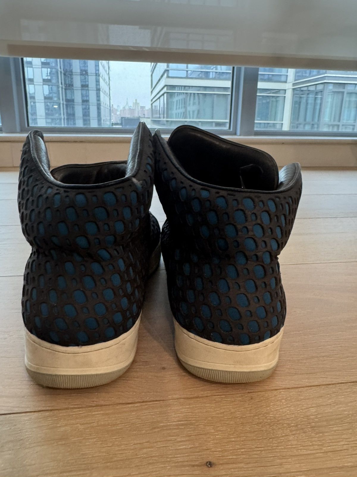 Lanvin Lanvin Blue & Black Leather High-Top Sneakers Men’s Sz 10 Size US 10 / EU 43 - 4 Thumbnail