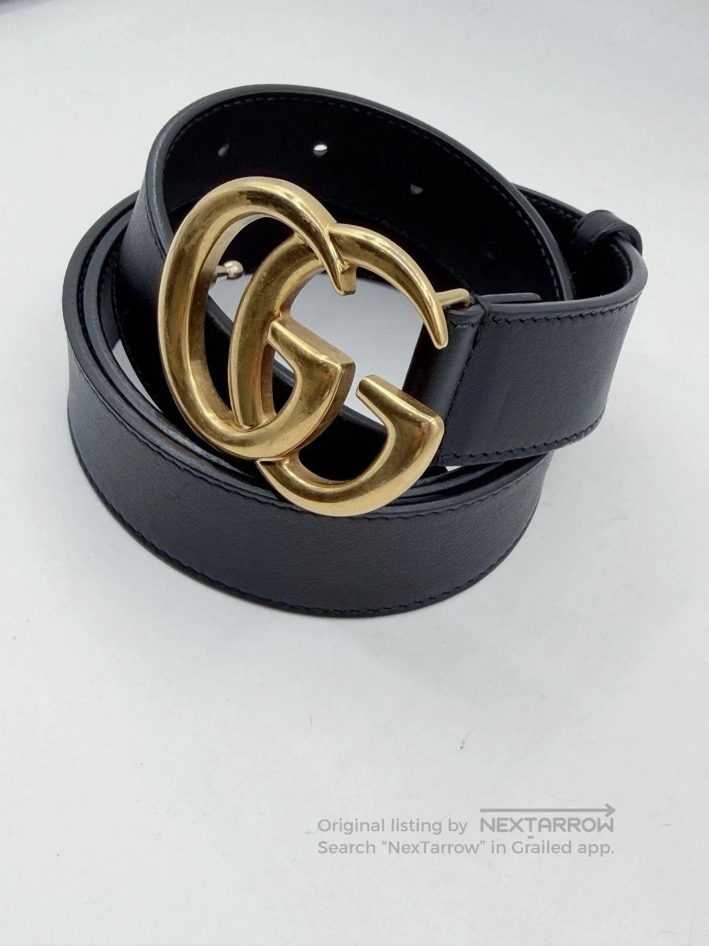 Gucci Gucci Unisex Vintage Double G Buckle Belt. Size ONE SIZE - 3 Thumbnail