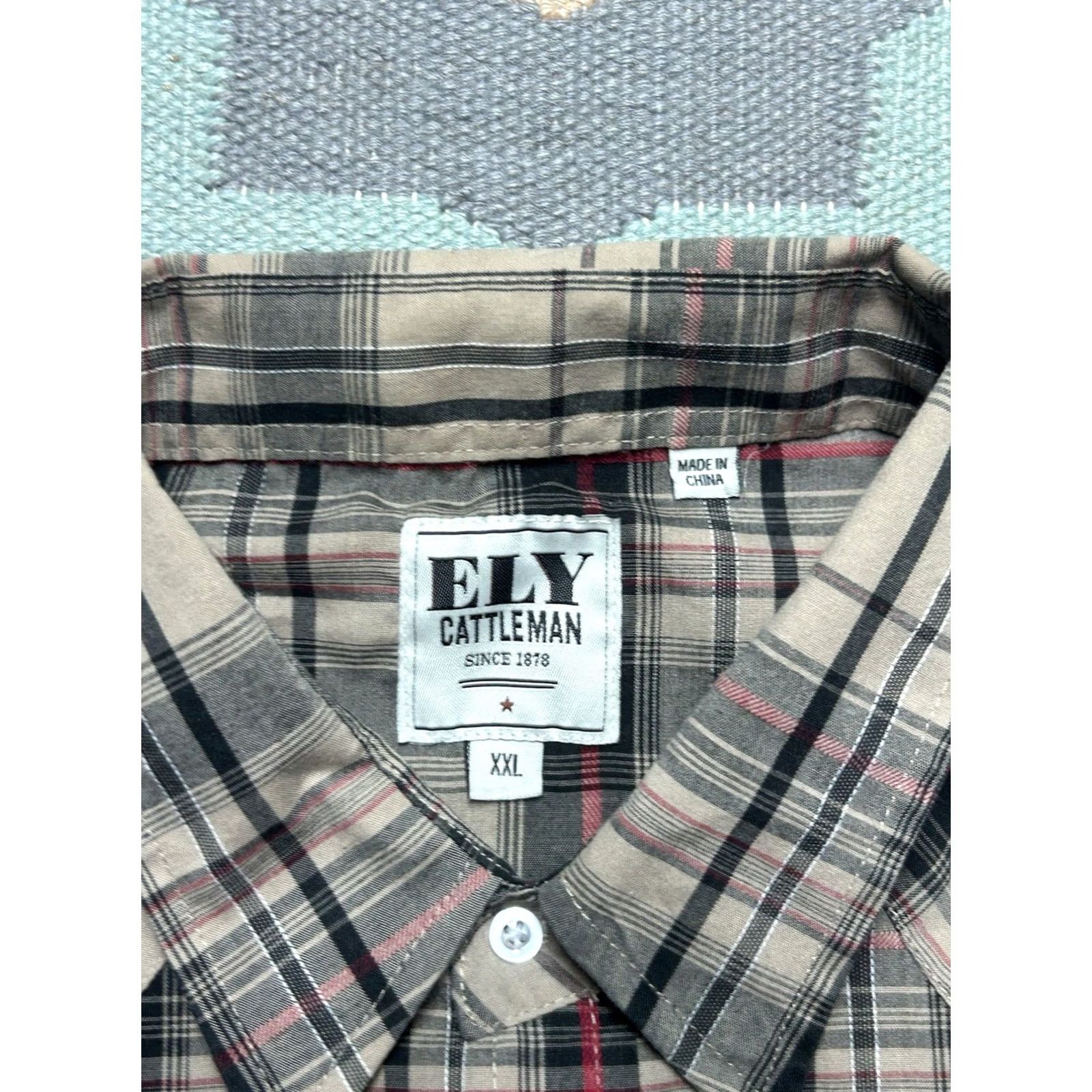 Vintage Ely Cattleman Shirt Long Sleeve Pearl Snap Plaid Western Cowboy Lightweight XXL Mens Size US XXL / EU 58 / 5 - 4 Thumbnail