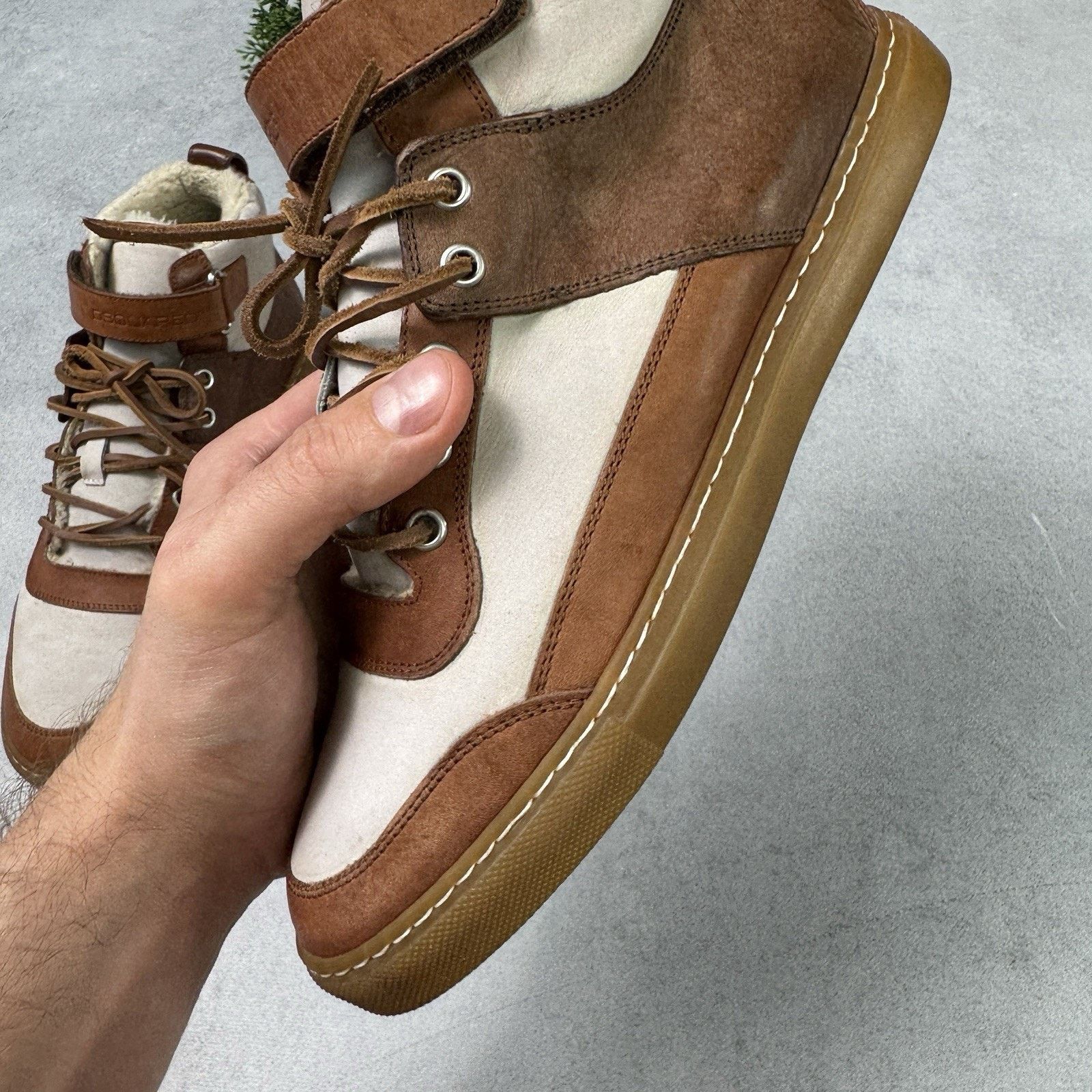 Dsquared2 Dsquared2 Men High Sneakers With Fur Brown Size EU 41 US 8 Size US 8 / EU 41 - 19 Thumbnail