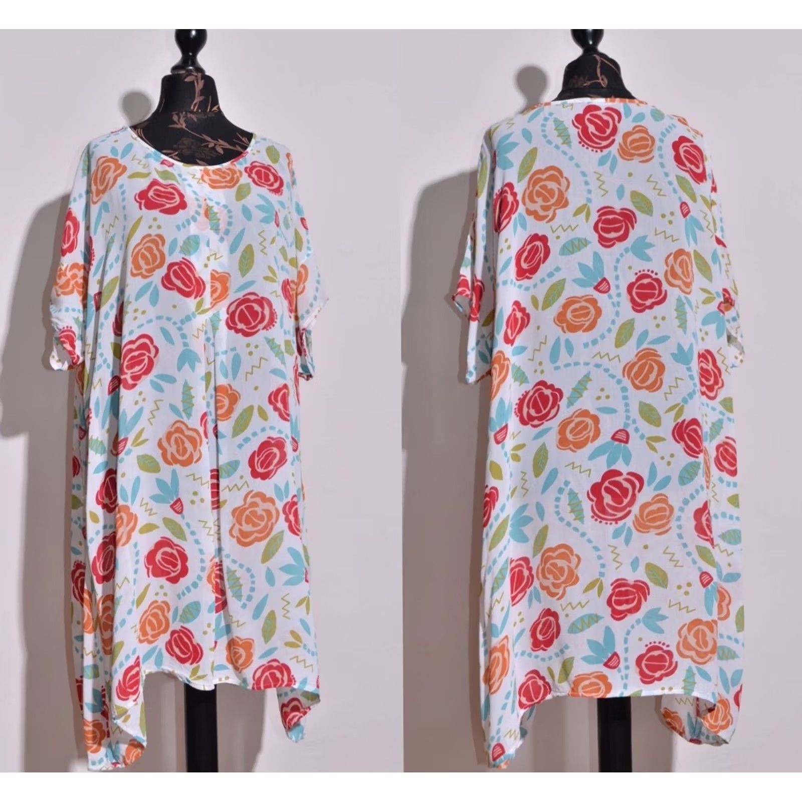 Vintage Gudrun Sjoden Womens Tunic Dress Viscose Floral Midi XL Multicoloured Dress Casual, Party/Cocktail Womens XL Viscose Floral Midi Size XL / US 12-14 / IT 48-50 - 2 Thumbnail