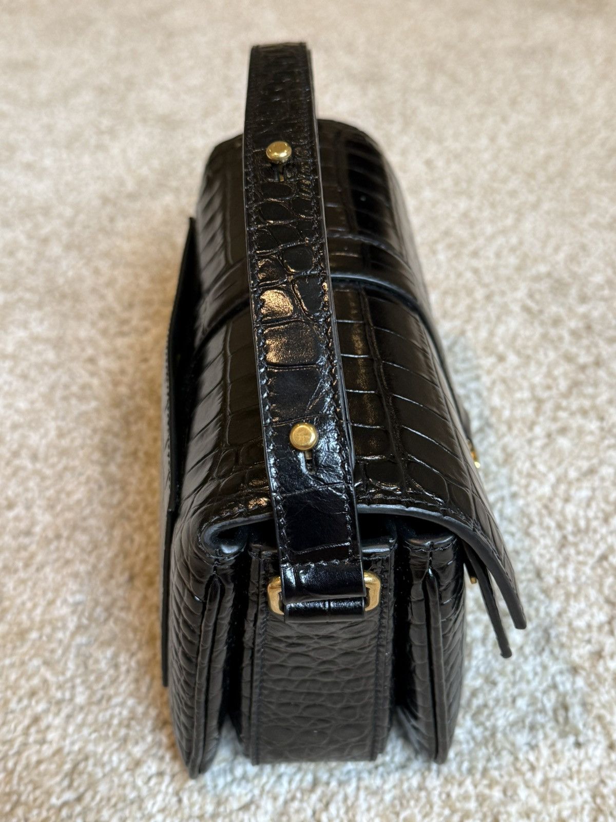 Balenciaga Lady Flap Small Shoulder Bag Black Crocodile Calfskin Size ONE SIZE - 3 Thumbnail