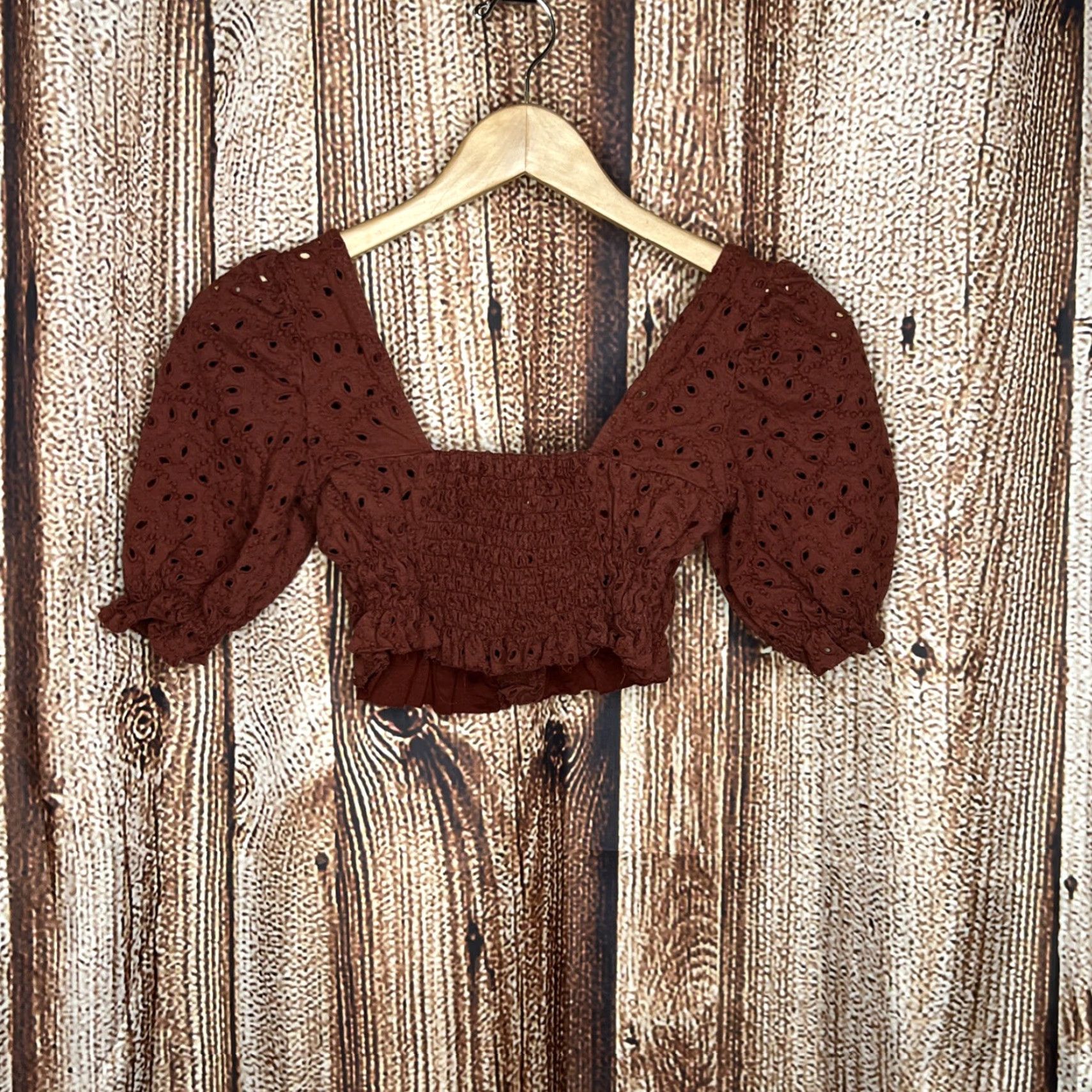 Urban Outfitters Urban Outfitters Sierra Cropped Puff Sleeve Brown Blouse Women's XS User: Urban Outfitters Sierra Cropped Puff Sleeve Brown Blouse Women's XS Size XS / US 0-2 / IT 36-38 - 3 Thumbnail