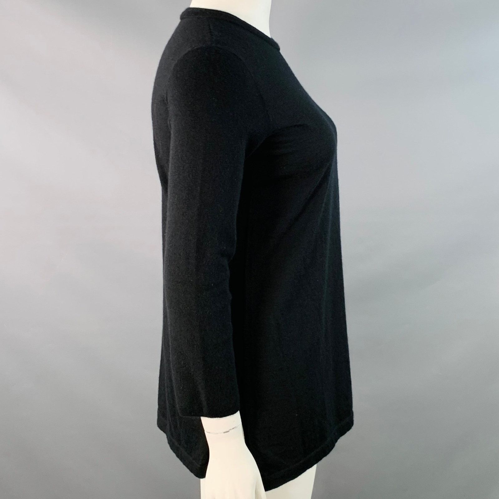 Akris AKRIS Size 12 Black Cashmere Layered Crew Neck Pullover Size XL / US 12-14 / IT 48-50 - 3 Thumbnail