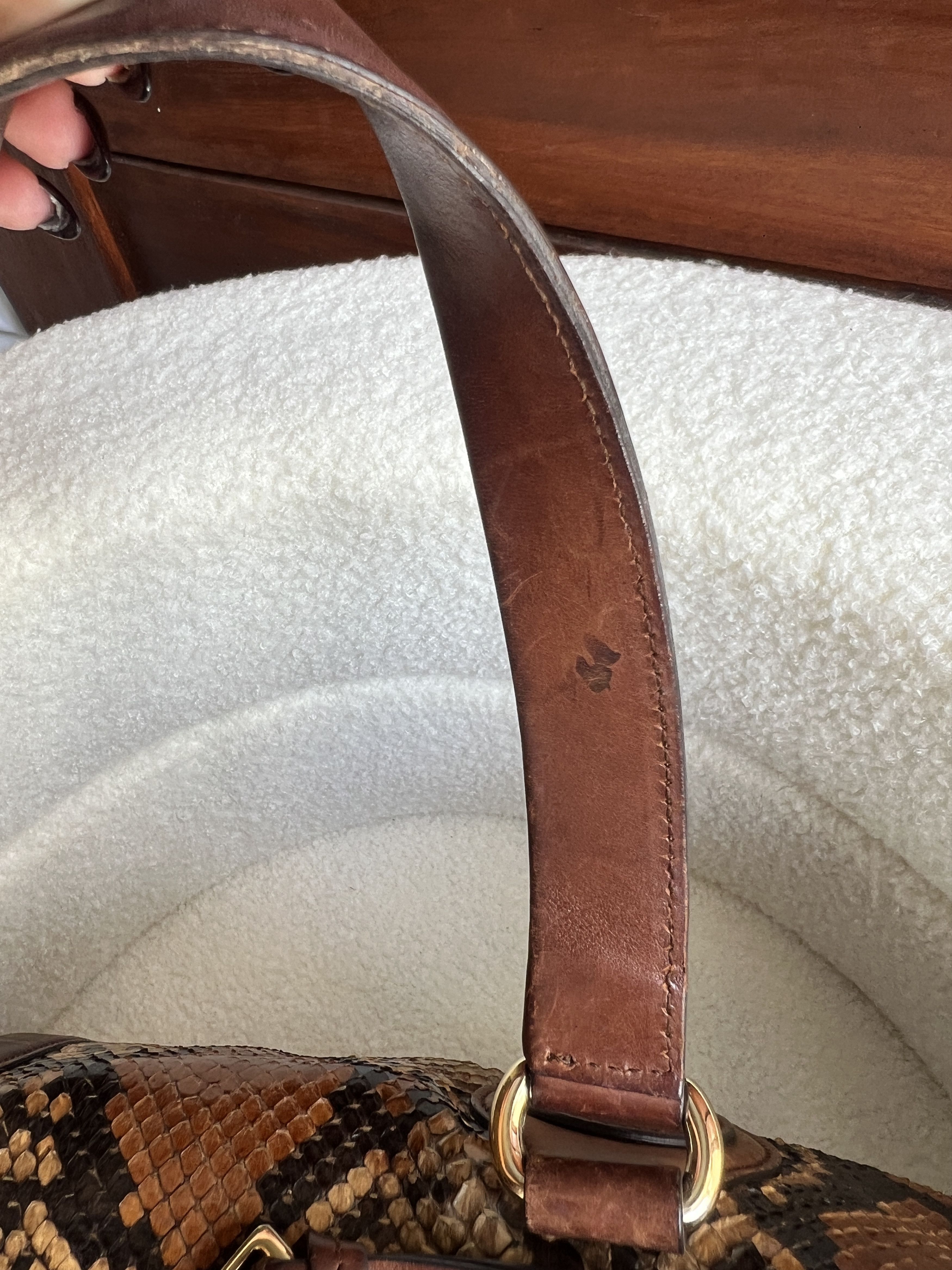 Gucci Rare Gucci Brown Python Leather Large Tote Bag Size ONE SIZE - 7 Thumbnail