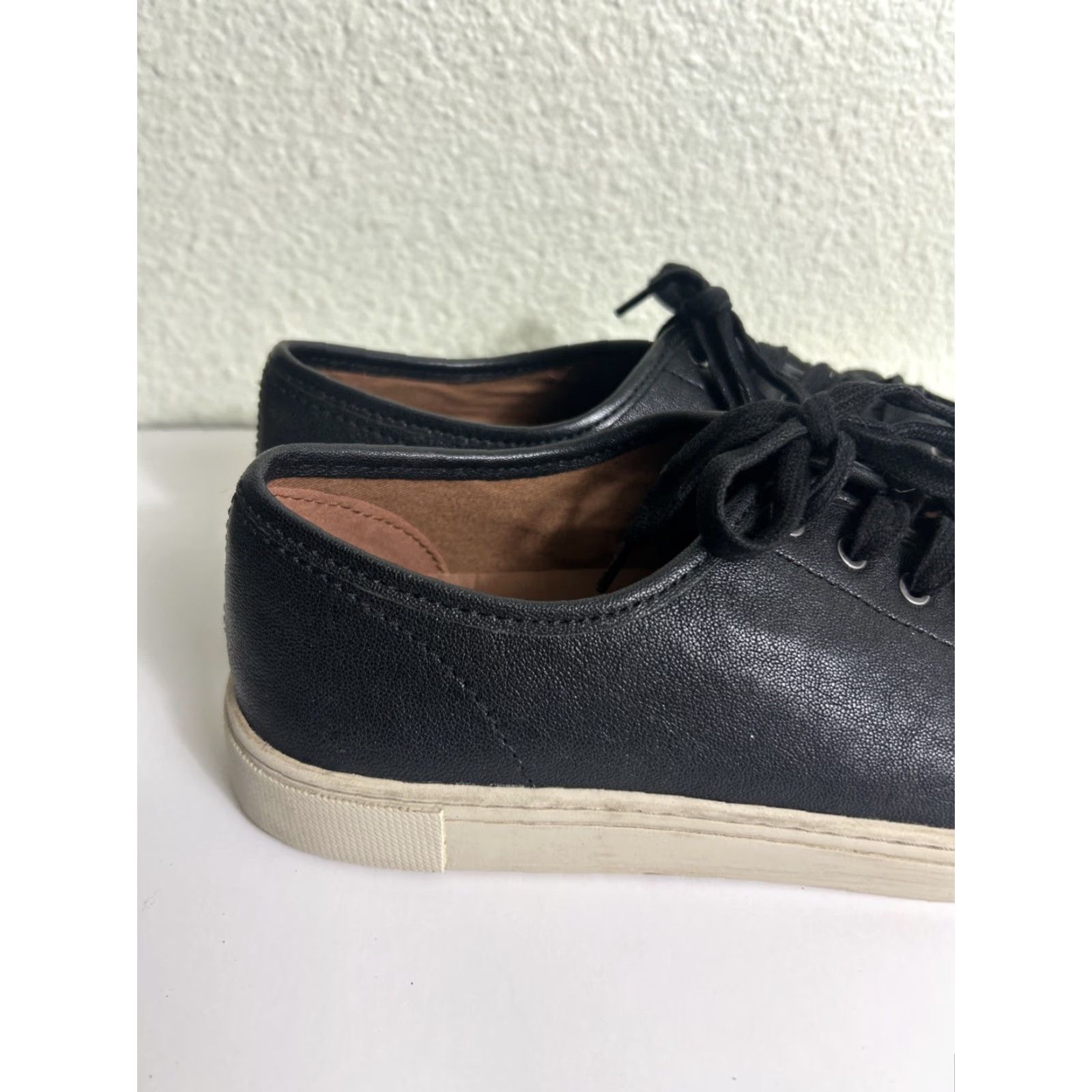 Frye Frye Mindy Low Top Sneakers Women's Black Leather Lace Up Walking Size XL / US 12-14 / IT 48-50 - 3 Thumbnail