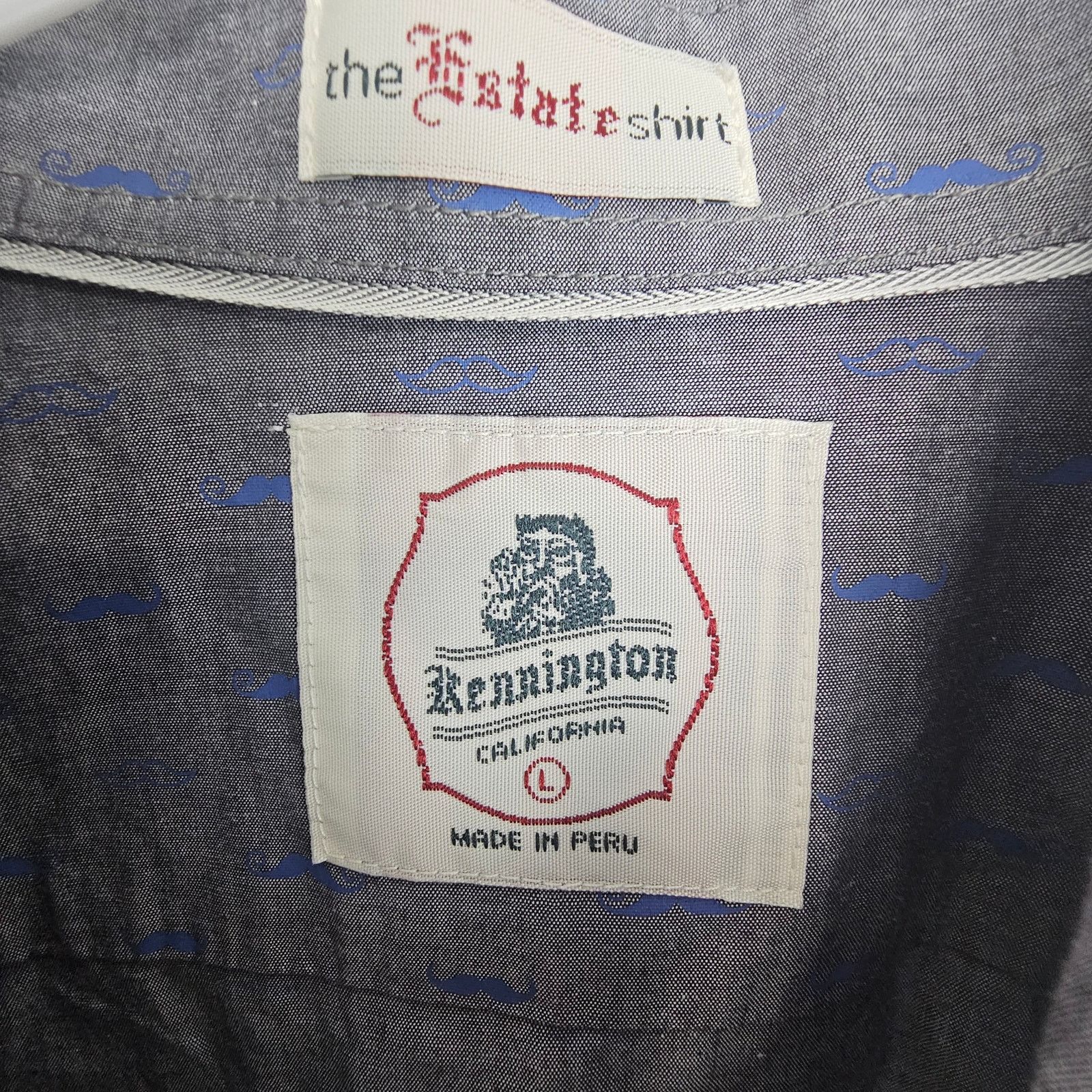Kennington Ltd. Vintage Kennington Mens Mustache Print Button Shirt Size L Size US L / EU 52-54 / 3 - 6 Thumbnail