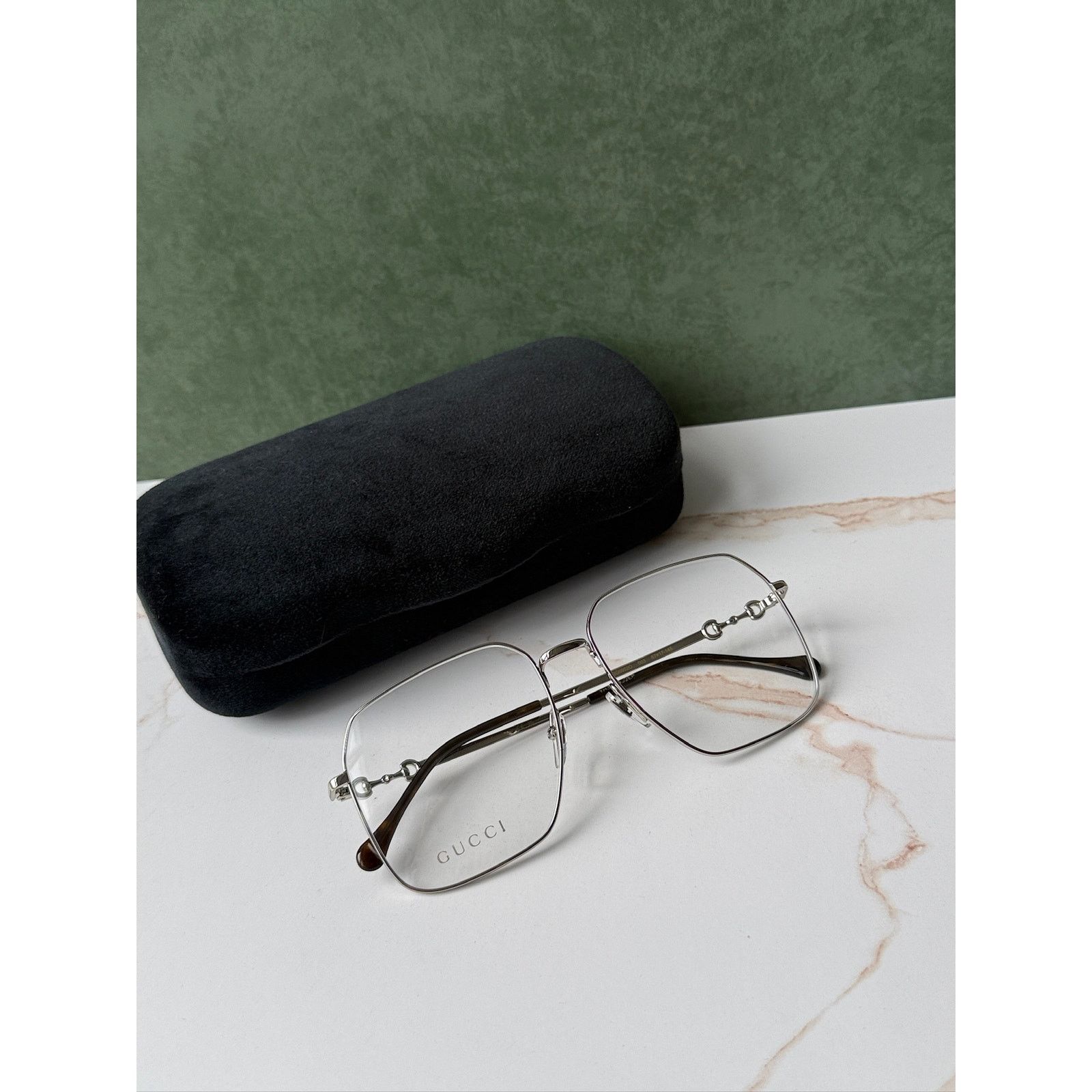Gucci NEW Gucci GG0952O Silver Metal Oversized Square Frames Size ONE SIZE - 2 Thumbnail