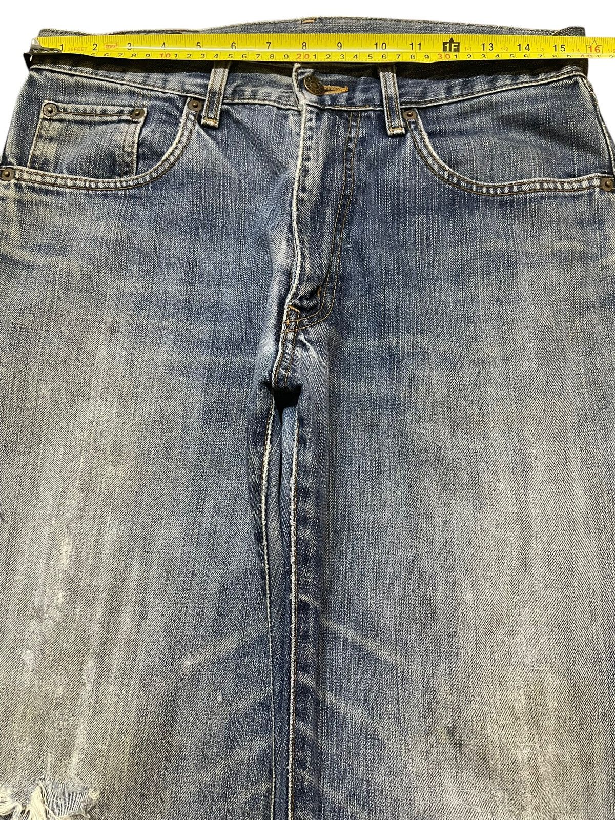 Edwin Vintage Edwin 503z Blue Faded Wash Distress Baggy Jeans Size US 31 - 12 Thumbnail