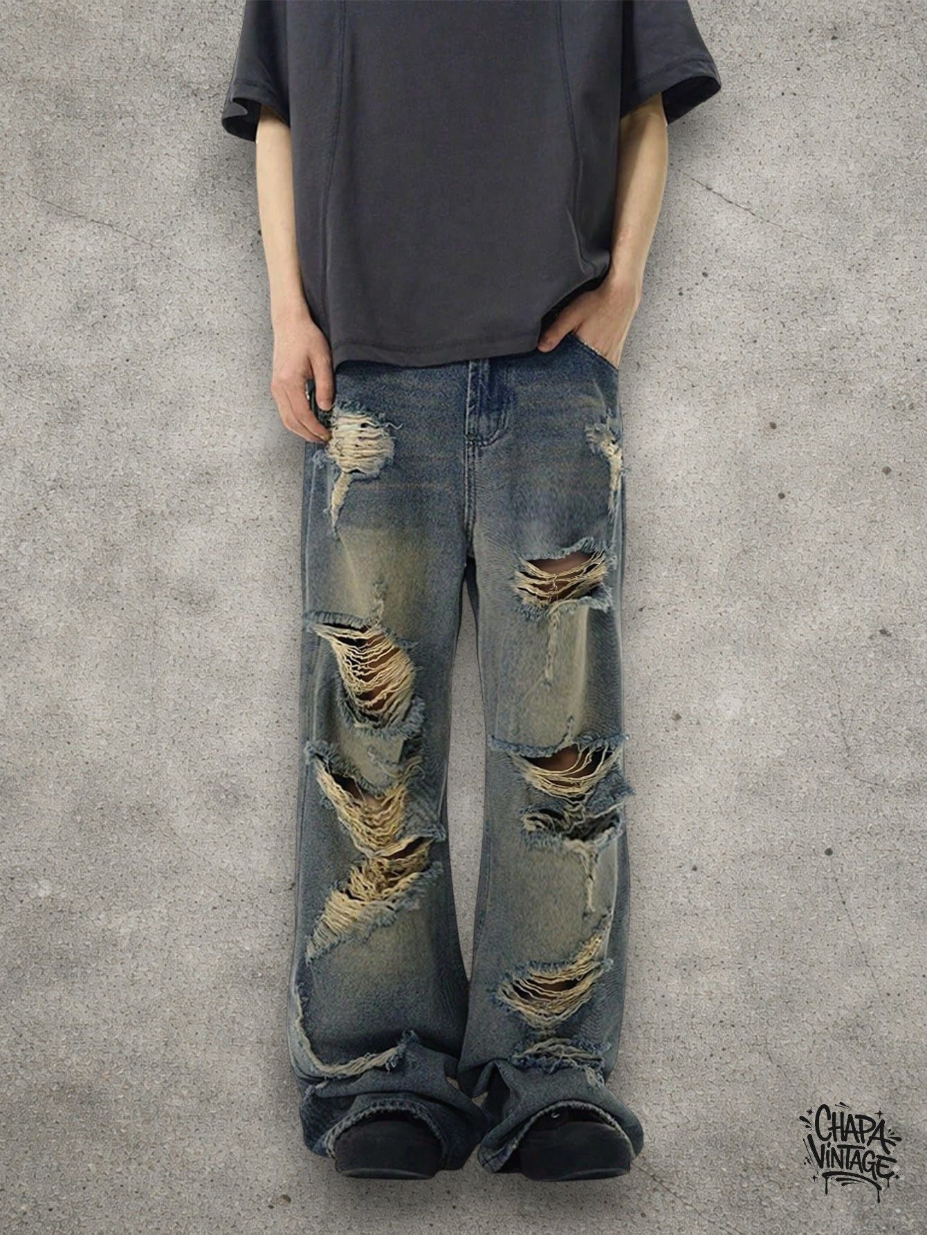 Japanese Brand Distressed opium jeans Size US 32 / EU 48 - 1 Thumbnail