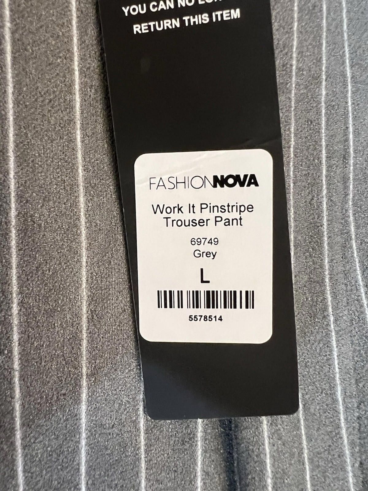 Fashion Nova Fashion Nova Work It Pin Strip Trouser Pants NWT Sz L Size 36" / US 14 / IT 50 - 6 Thumbnail