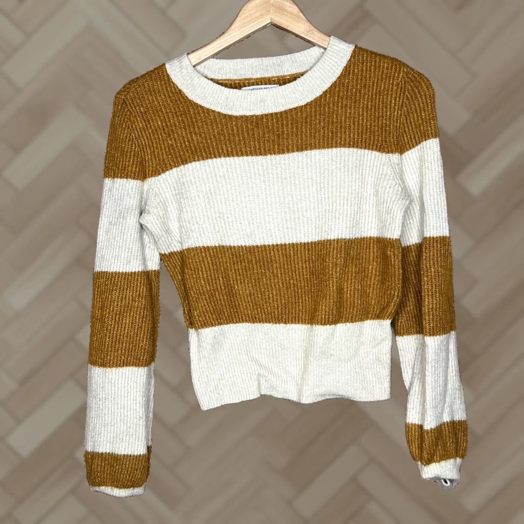 American Eagle Outfitters American Eagle Outfitters Sweater Women Small Multicolor Striped Knit Crew Neck Pullover Size S / US 4 / IT 40 - 1 Thumbnail