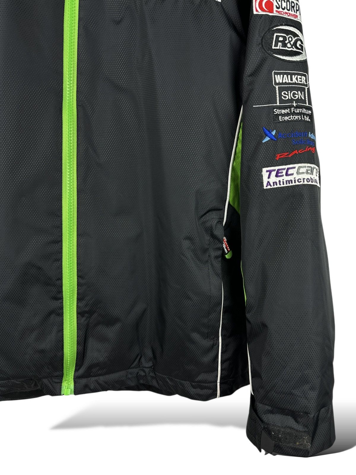 Vintage Kawasaki Quattro Plant Clinton Racing Jacket Full Zip Hooded Size US XS / EU 42 / 0 - 11 Thumbnail