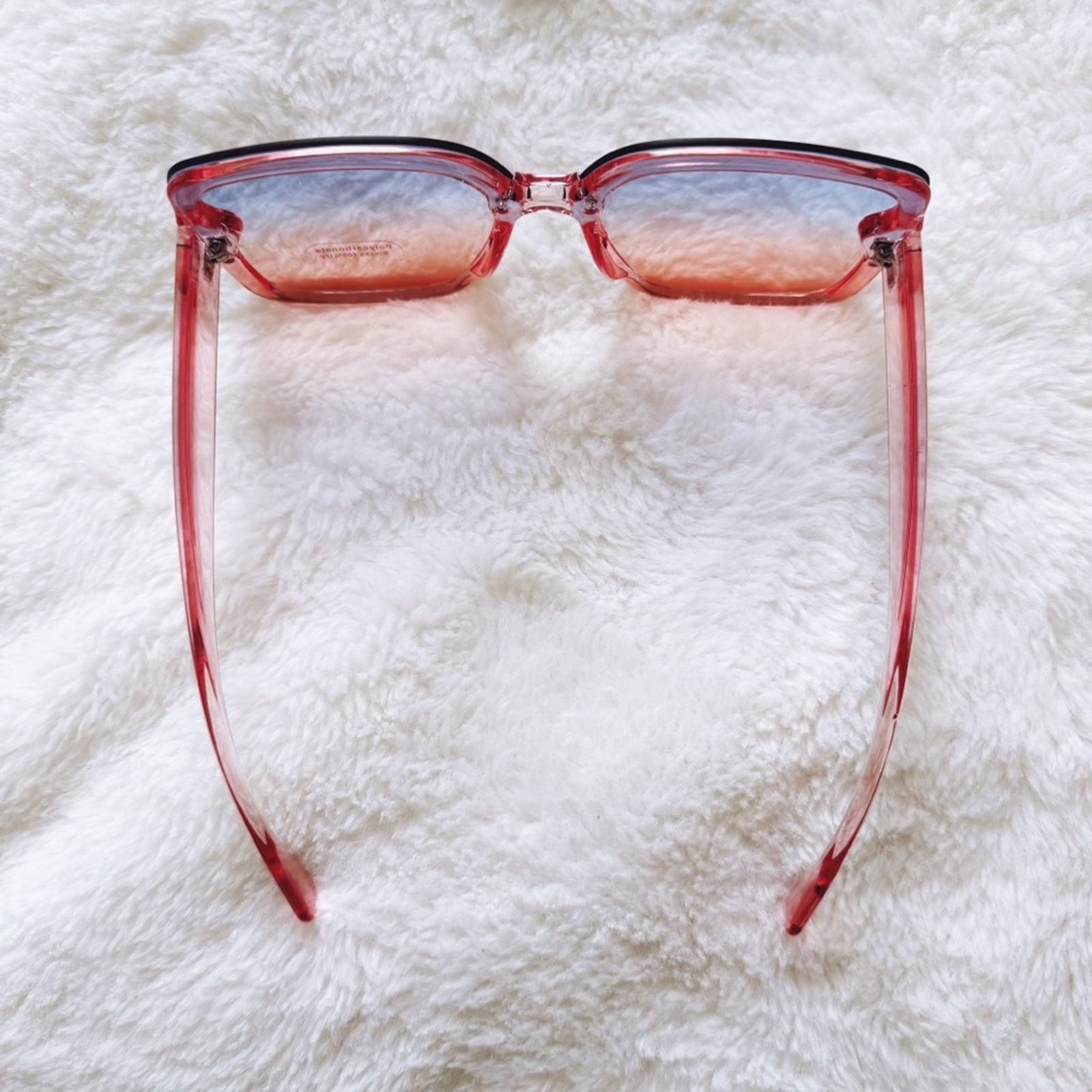 Other Abby Clear Blue & Pink Square Frame Sunglasses Size ONE SIZE - 8 Thumbnail