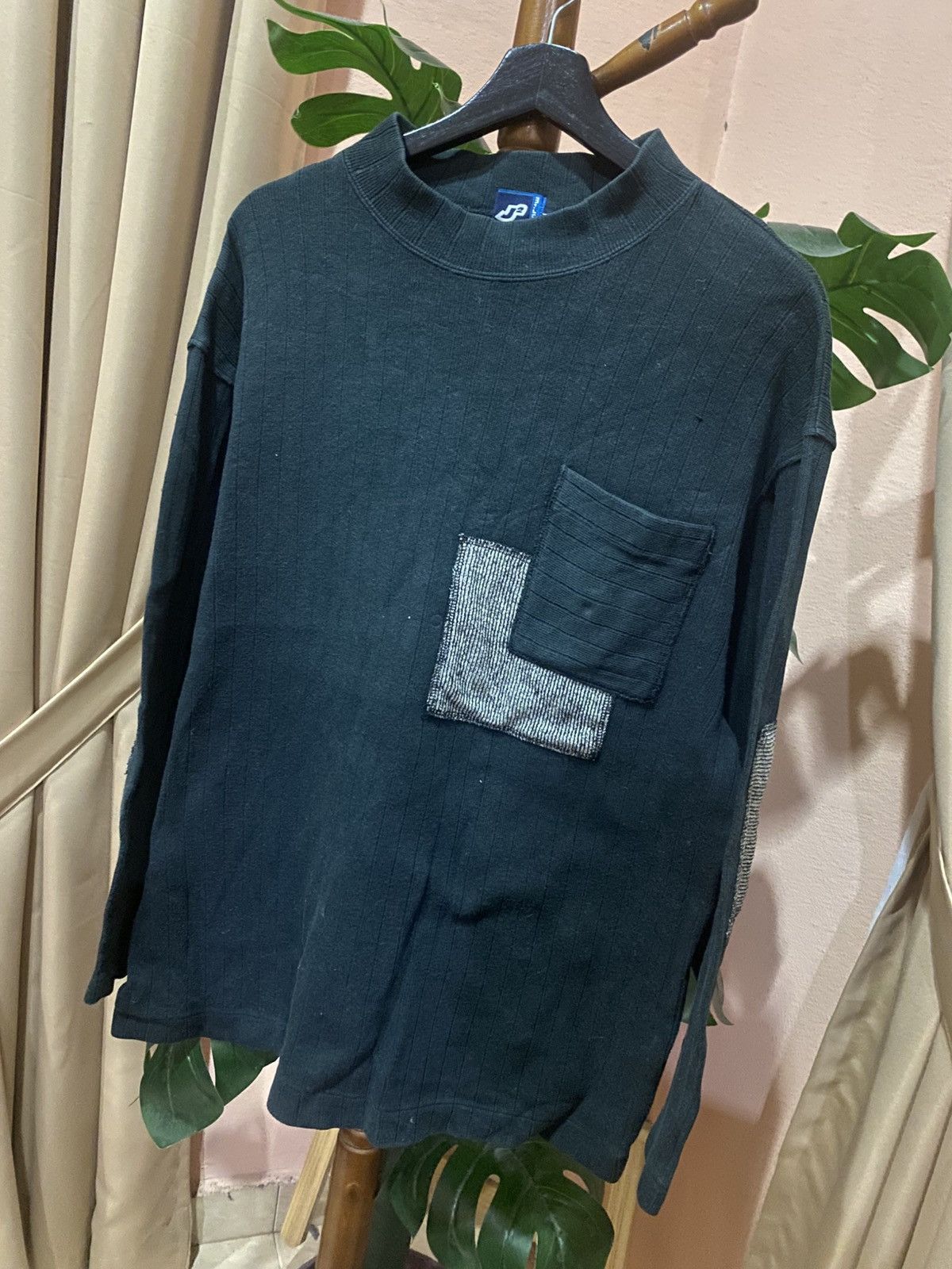 Mr. Junko Vintage Mr. Junko Japan Patchwork Long Sleeve Shirt Black M Size US M / EU 48-50 / 2 - 2 Thumbnail
