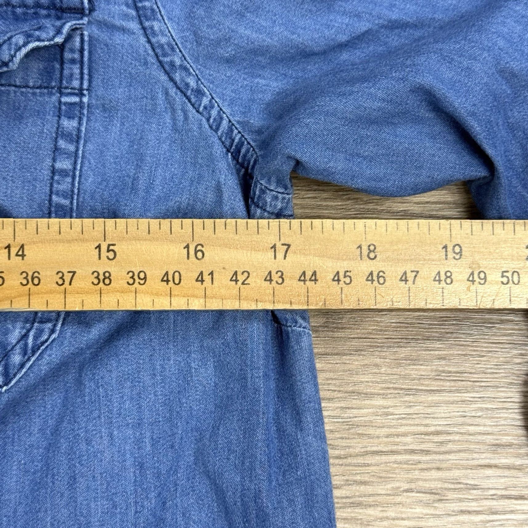Old Navy Old Navy Dress Womens Size M Blue Long Sleeve Chambray Pullover Shirt Shift Chambray Size M / US 6-8 / IT 42-44 - 5 Thumbnail