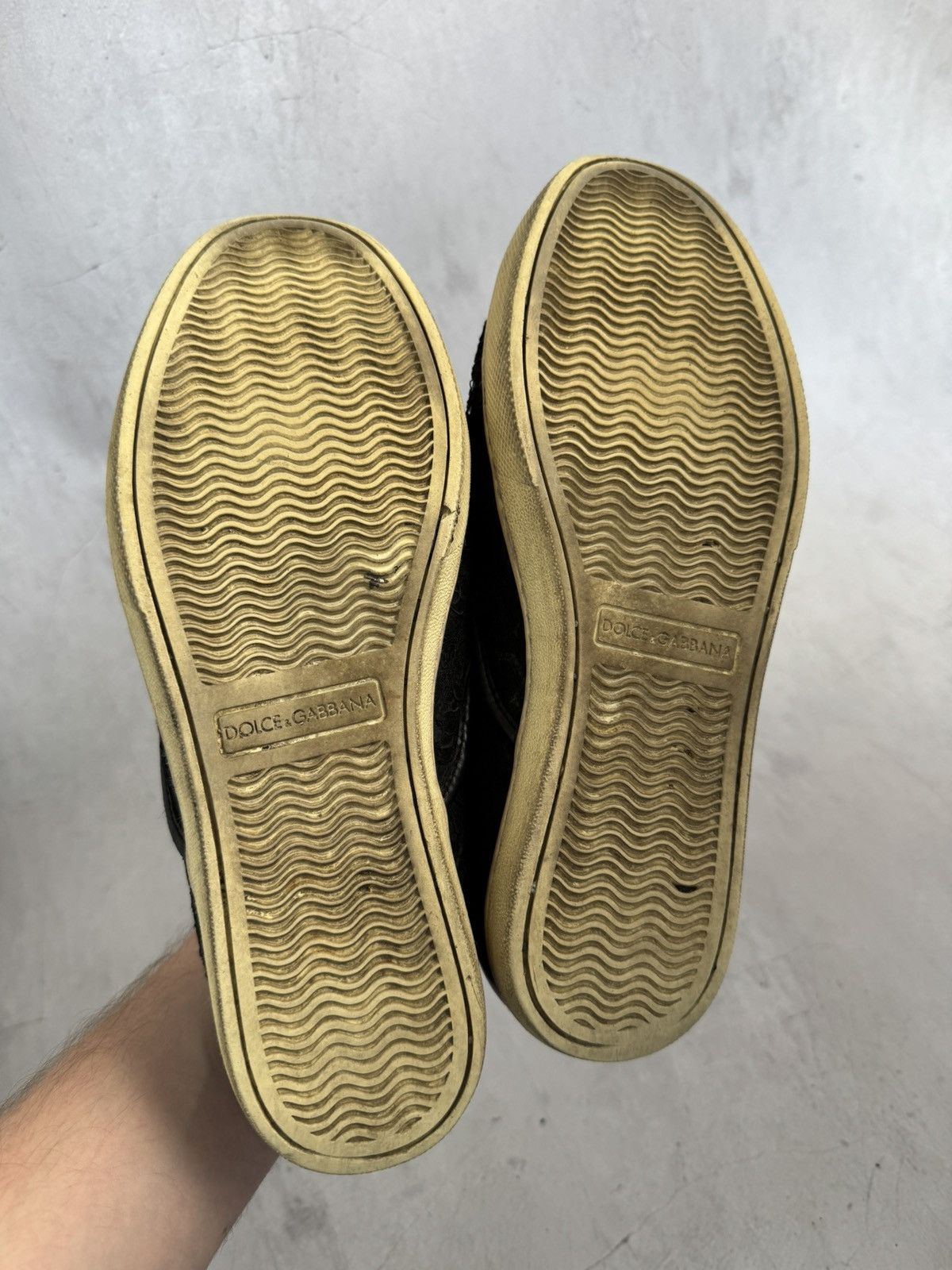 Dolce & Gabbana Dolce & Gabbana Slip-On Sneakers Black Lace size 39 Size US 9 / IT 39 - 9 Thumbnail