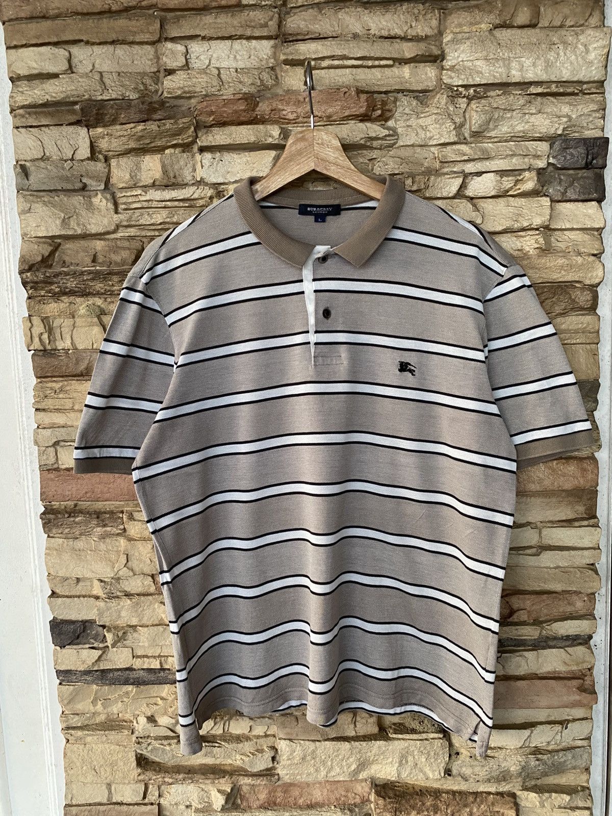 Burberry Vintage Burberry London Stripes Polo Shirt Size US M / EU 48-50 / 2 - 1 Thumbnail