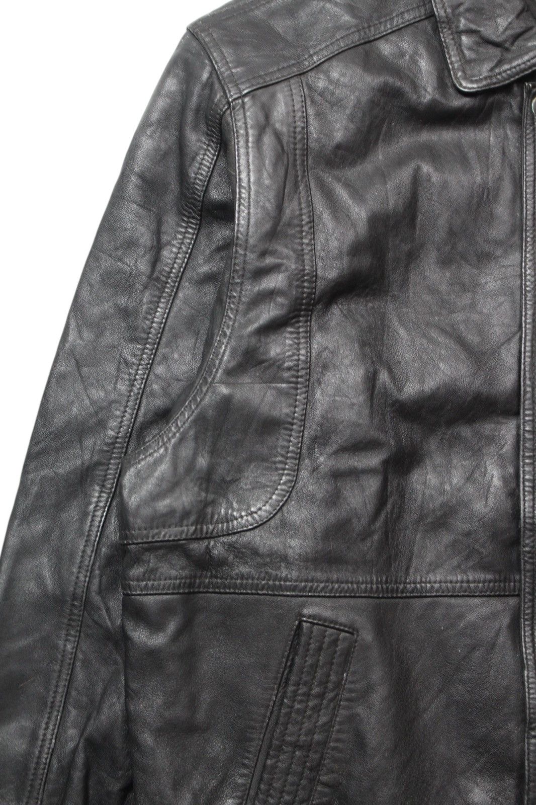 Vintage 2000S JAPANESE MADE LAMBSKINS LEATHER BOMBER JACKET Size US L / EU 52-54 / 3 - 4 Thumbnail