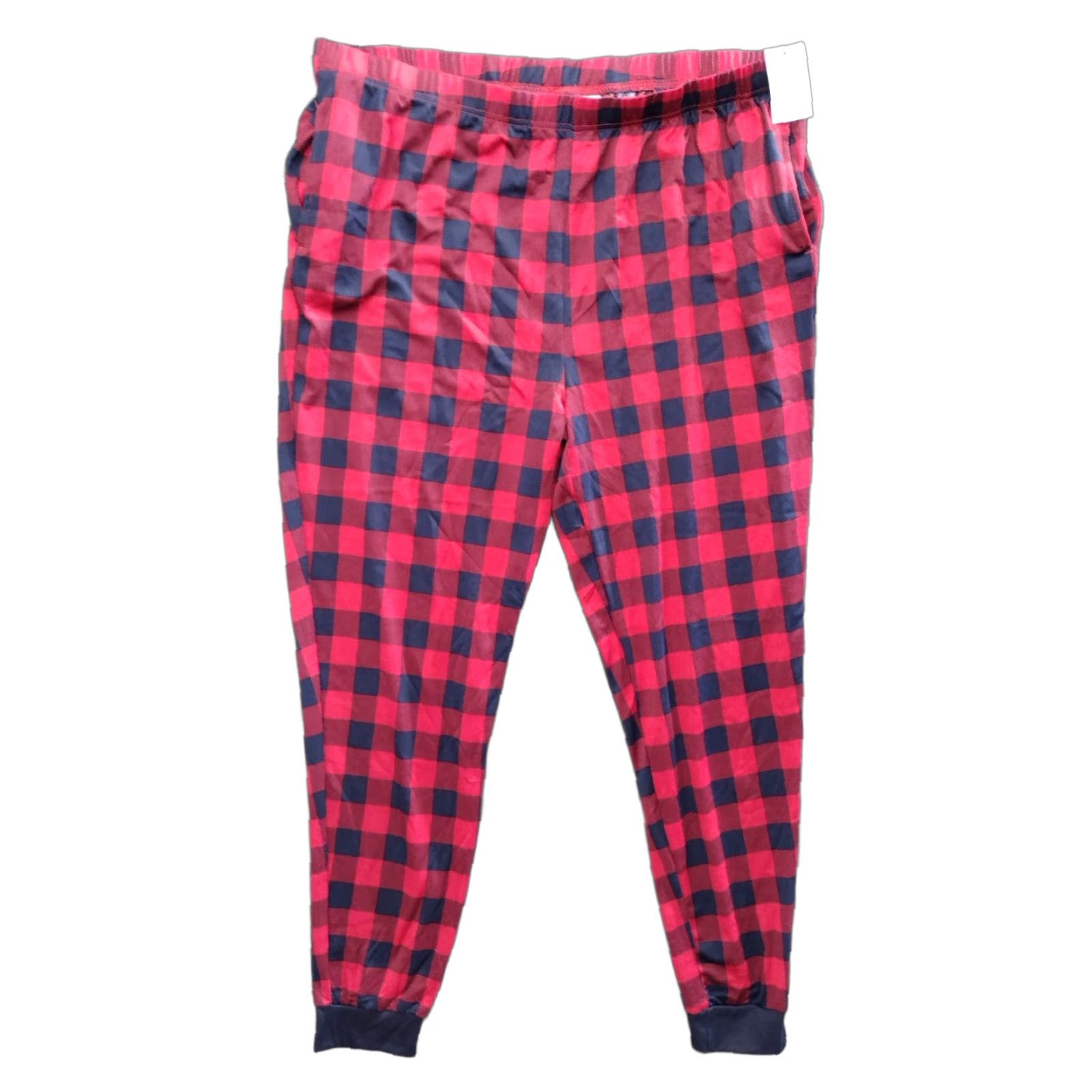 Vintage Dearfoams Men's Red & Black Plaid Pajama Pants 2XL Lounge Pants with Pockets, Holiday Flannel Blended Fabric Shirt Size US 39 - 1 Thumbnail