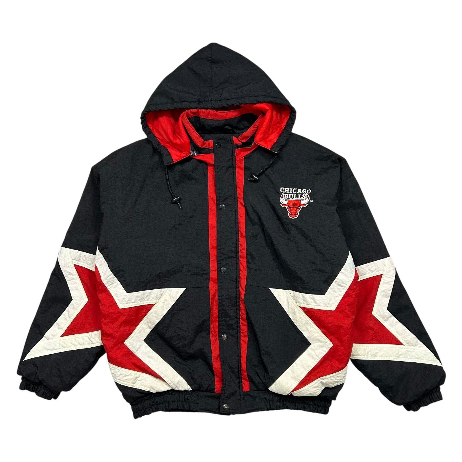 NBA VTG 90s CHICAGO BULLS STARTER STAR LOGO PUFFER JACKET Size US XL / EU 56 / 4 - 2 Thumbnail