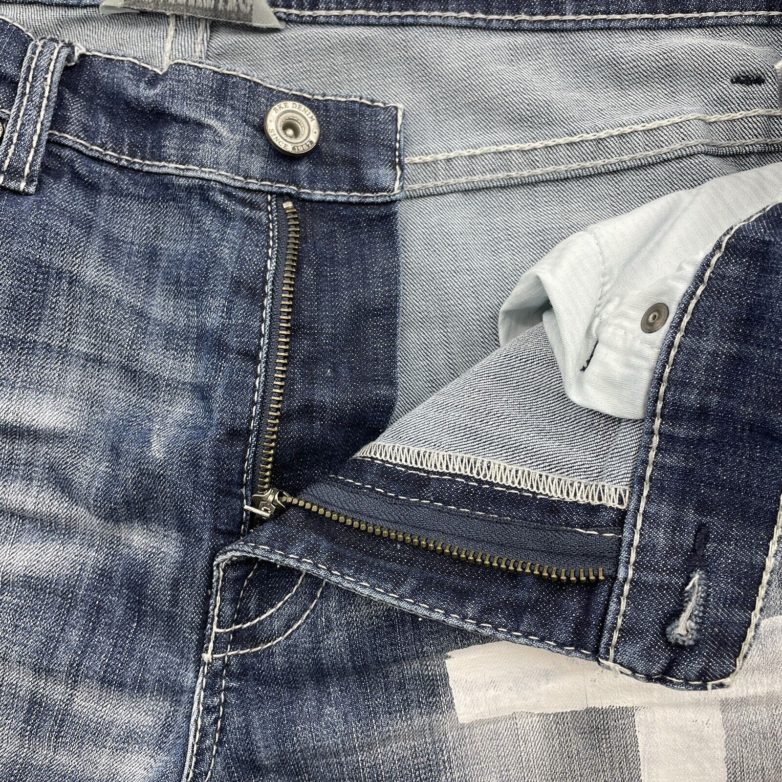 BKE BKE Nolan 36 Jeans Straight Buckle Painted Cross Distressed Size US 36 / EU 52 - 9 Thumbnail