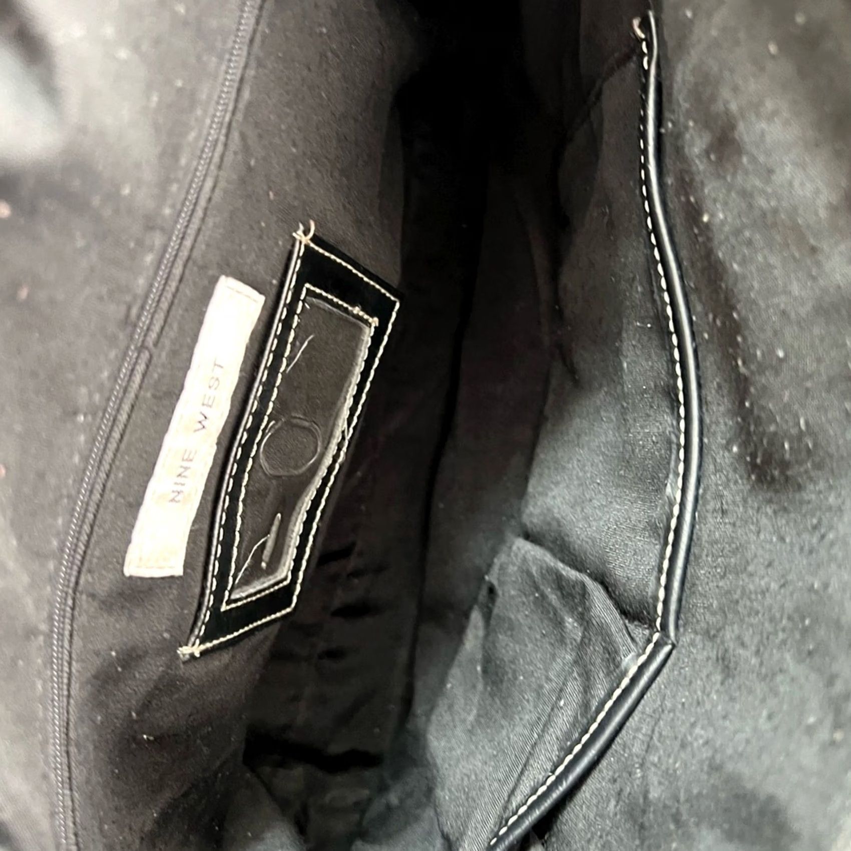 Nine West Y2K Nine West Shoulder Bag Purse Mod Geometric Square Monogram Black Taupe 2000s Size ONE SIZE - 5 Thumbnail