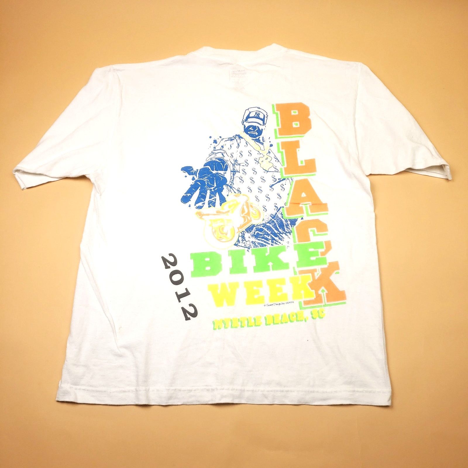 Vintage 2012 Black Bike Week Graphic T Shirt African American SC Size US S / EU 44-46 / 1 - 1 Thumbnail