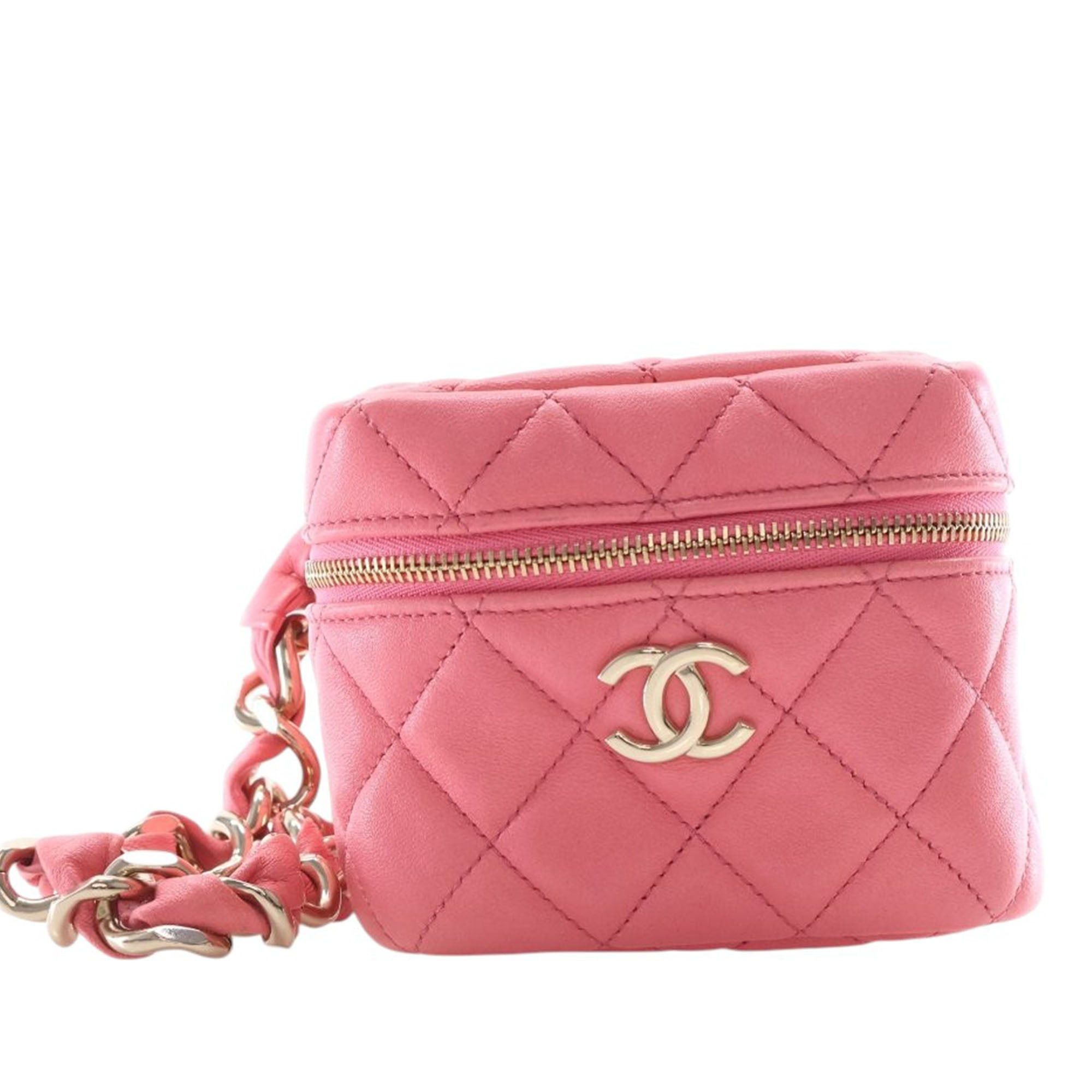 Chanel Quilted Lambskin Cube Chain Wristlet Case Size ONE SIZE - 1 Thumbnail