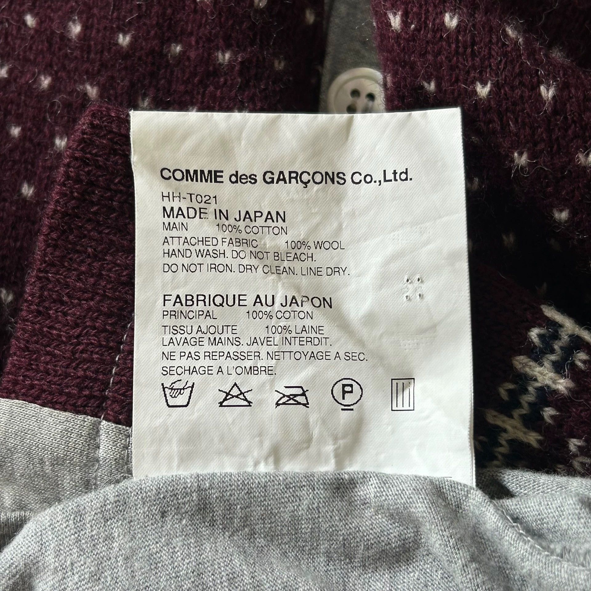 Comme des Garcons CDG HOMME 11AW Nordic Patchwork Cotton Cardigan Size US M / EU 48-50 / 2 - 8 Thumbnail