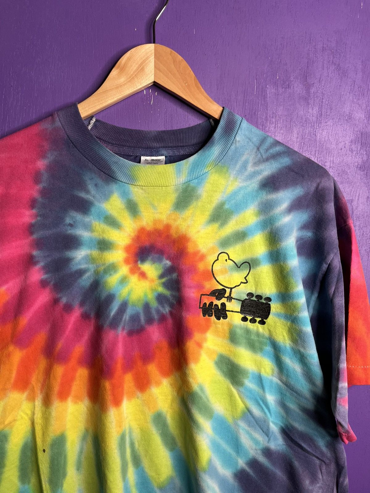 Vintage Vintage 90s Woodstock staff tie dye t-shirt Size US XL / EU 56 / 4 - 3 Thumbnail