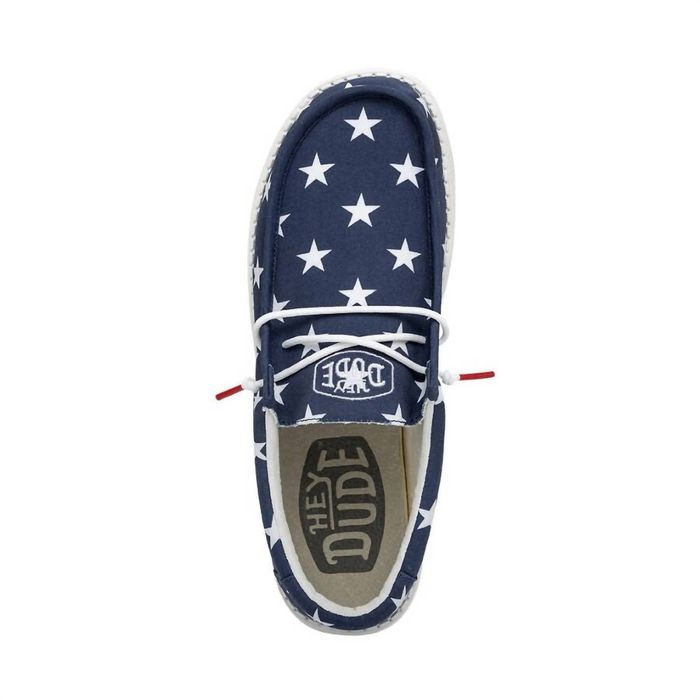 Designer HEY DUDE Women's Wally Patriotic Shoes In American Flag | Grailed