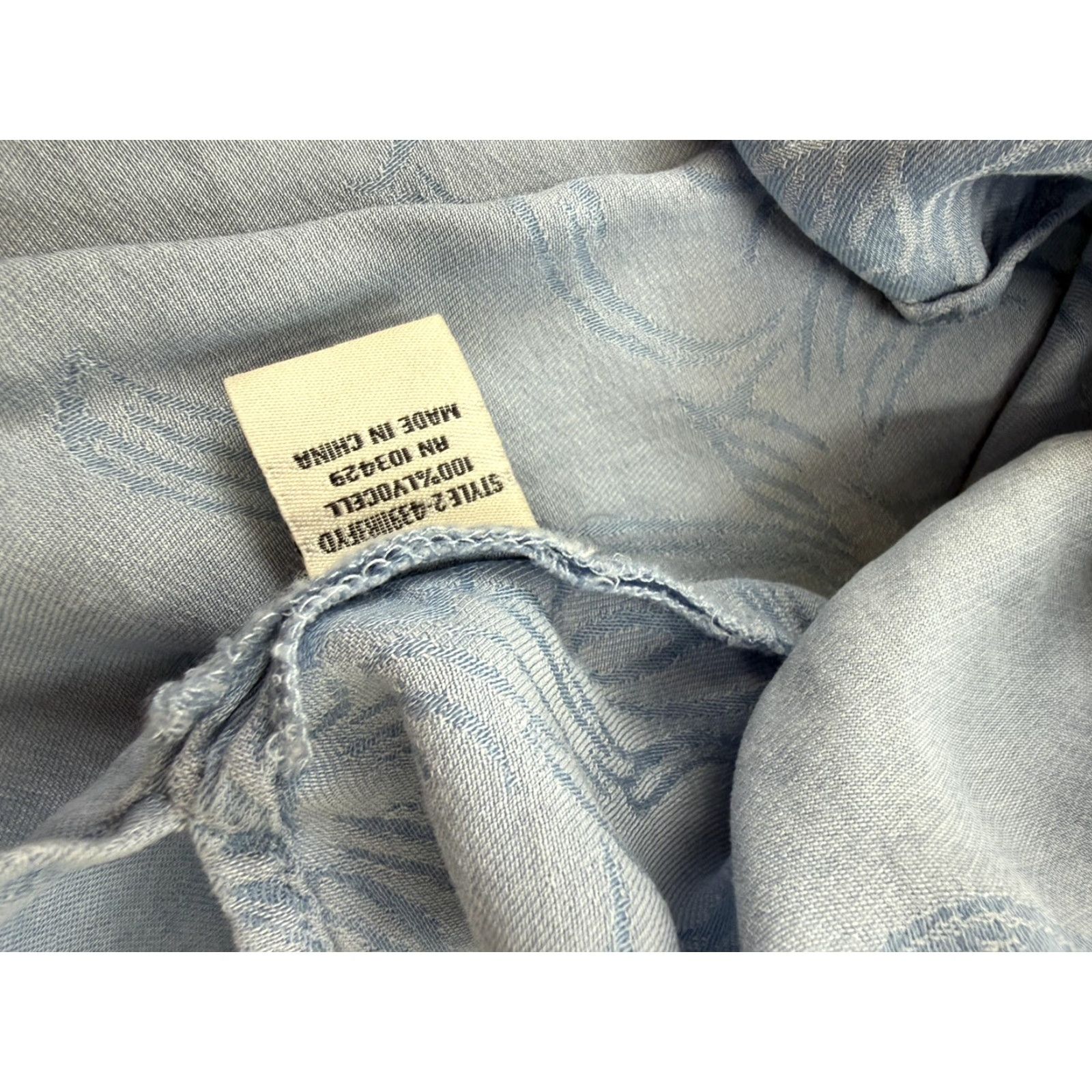 Vintage Caffe Marrakesh Chambray Shirt Womens XL Blue Button Front Short Sleeve Top Size XL / US 12-14 / IT 48-50 - 3 Thumbnail