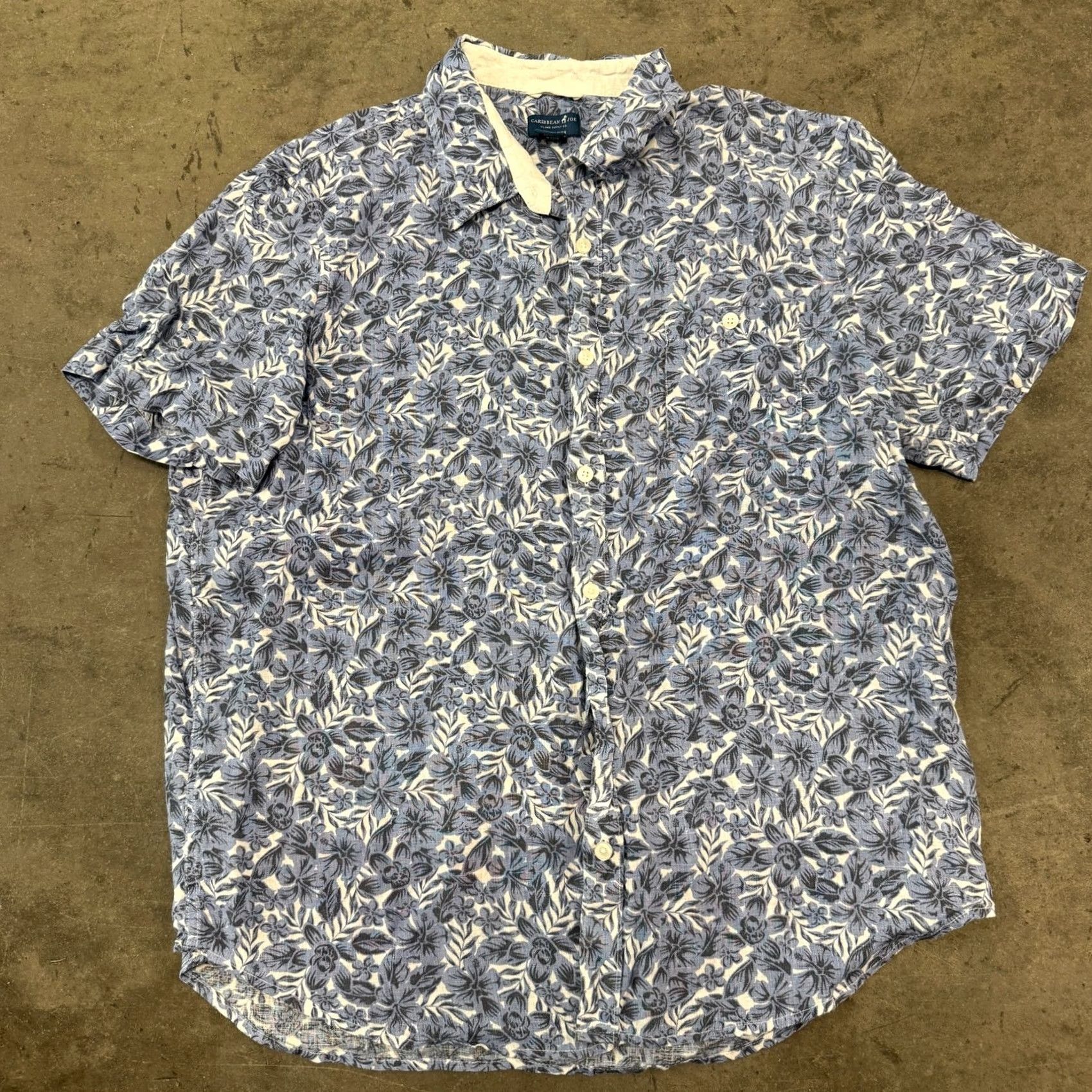 Vintage VINTAGE Y2K Carribean Joe 100% Linen Floral Tropical Button Up Casual Shirt XXL Blue Mens Size US XXL / EU 58 / 5 - 2 Thumbnail