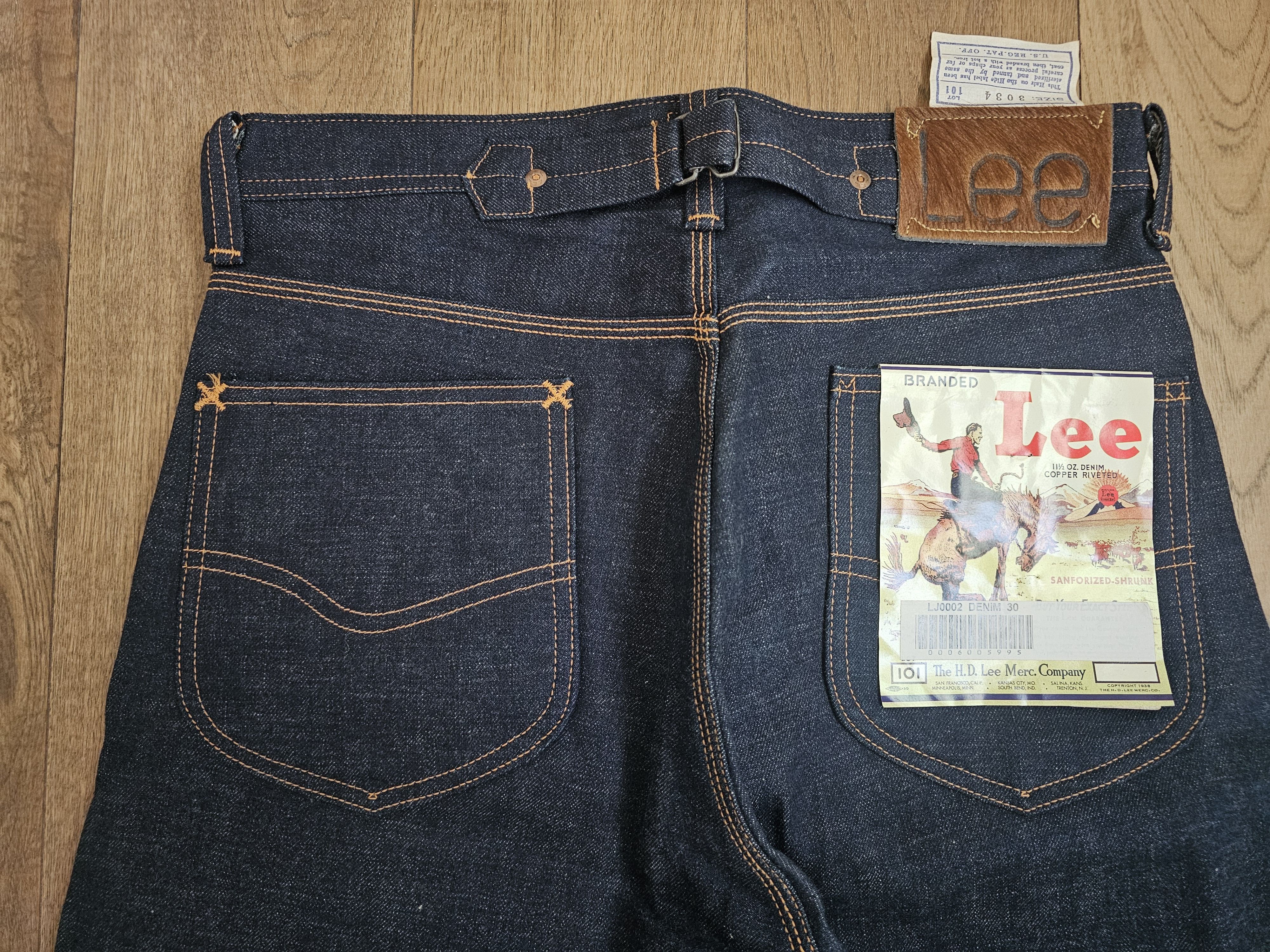 Lee Lee 101B Hair on Hide Japan 1937 Cowboy 101 not LVC 501XX Size US 30 / EU 46 - 1 Thumbnail