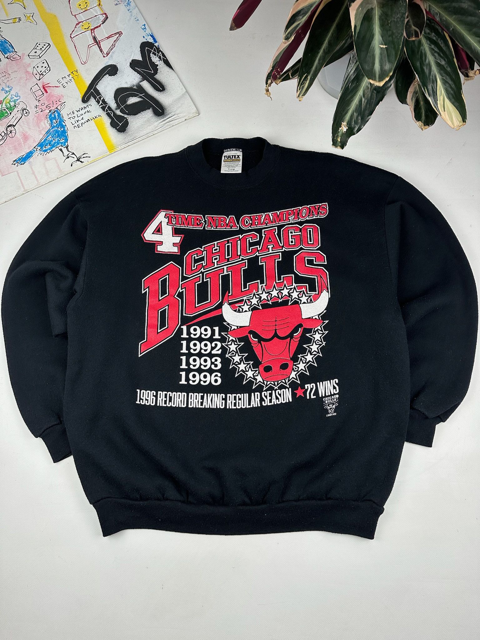 NBA 90s NBA Chicago Bulls Sweatshirt vinatge Size US XL / EU 56 / 4 - 1 Thumbnail
