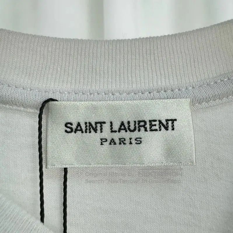 Yves Saint Laurent YSL Summer White Cotton Embroidered Logo T-Shirt . Size S / US 4 / IT 40 - 5 Thumbnail